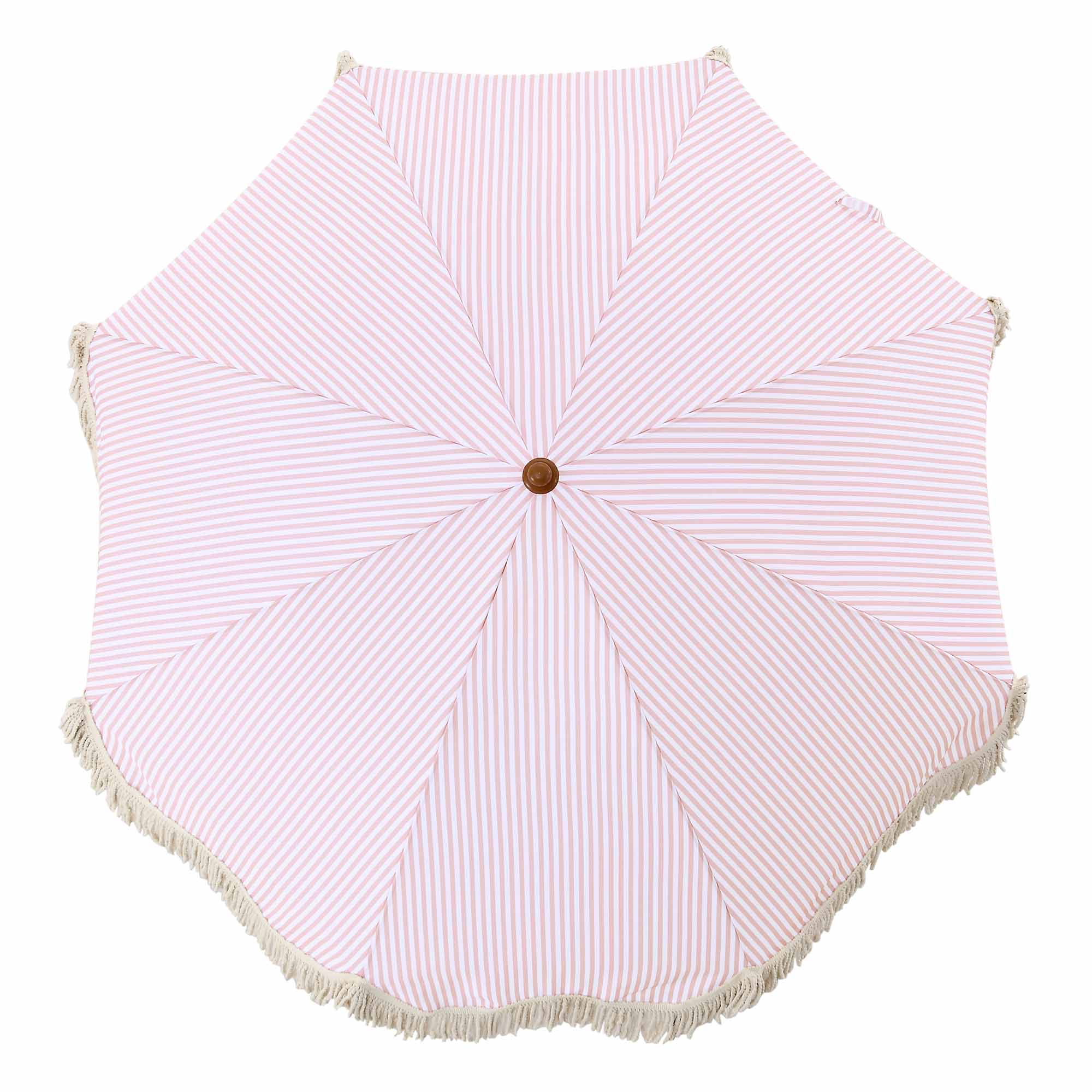 Gabriel Pink and White Striped Fringed Parasol with Tilt - Image 9