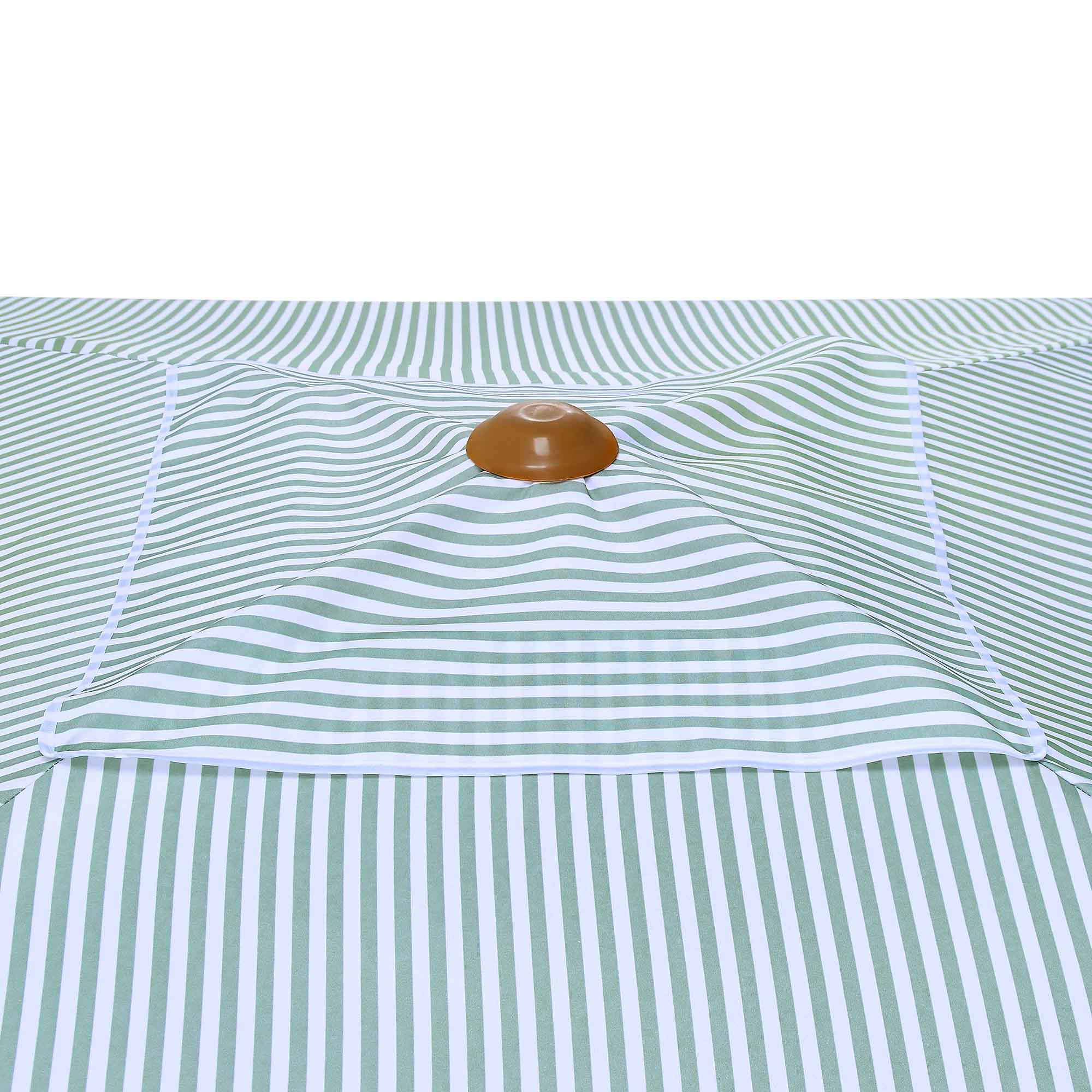 Gabriel Sage Green and White Striped Fringed Cabana - Image 10