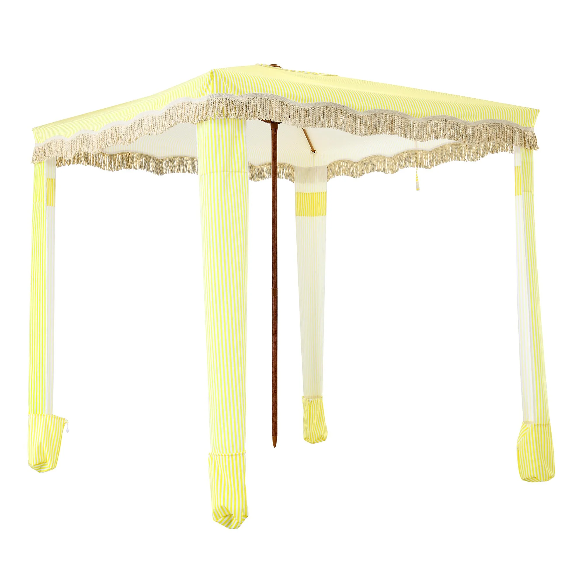 Gabriel Yellow and White Striped Fringed Cabana - Image 4