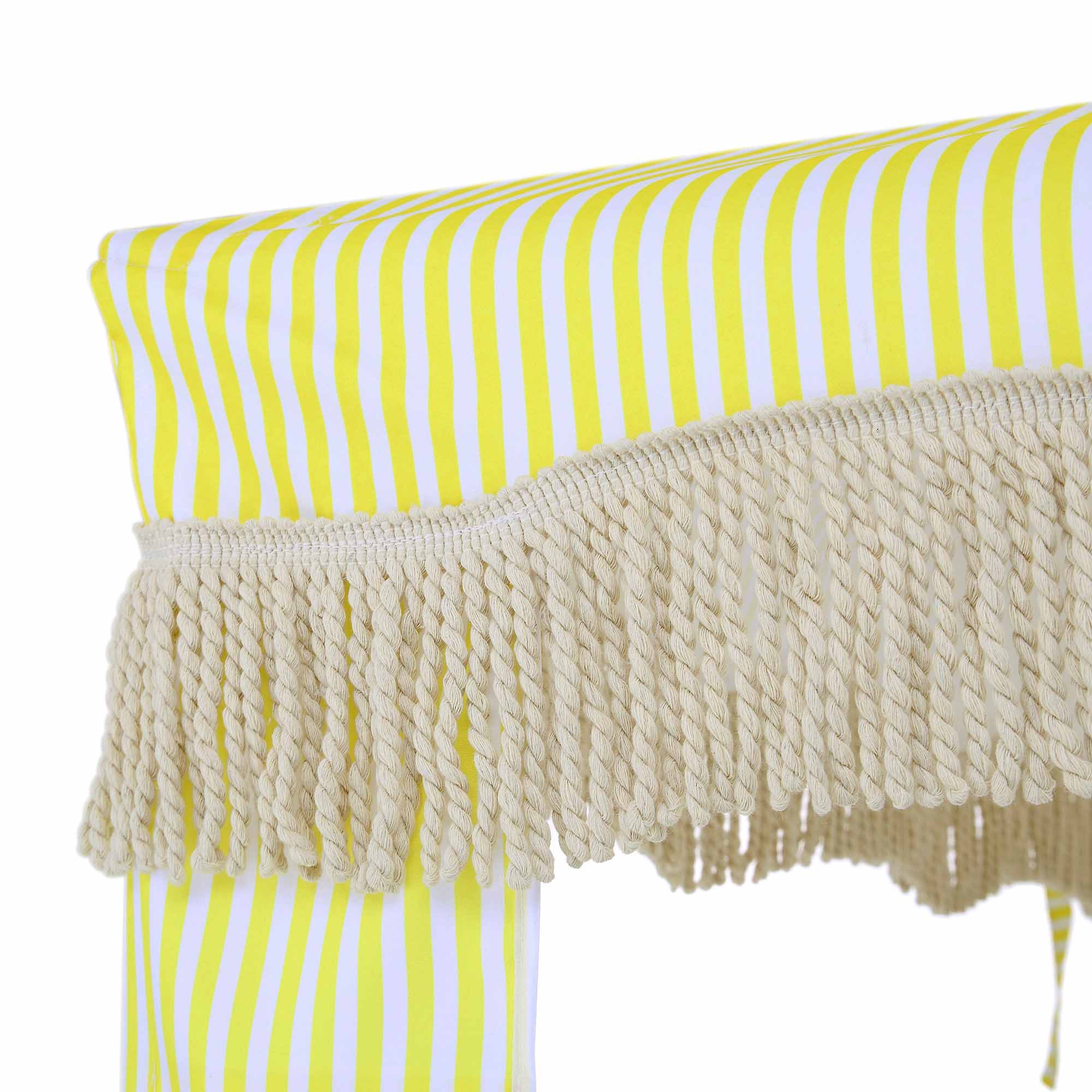Gabriel Yellow and White Striped Fringed Cabana - Image 8
