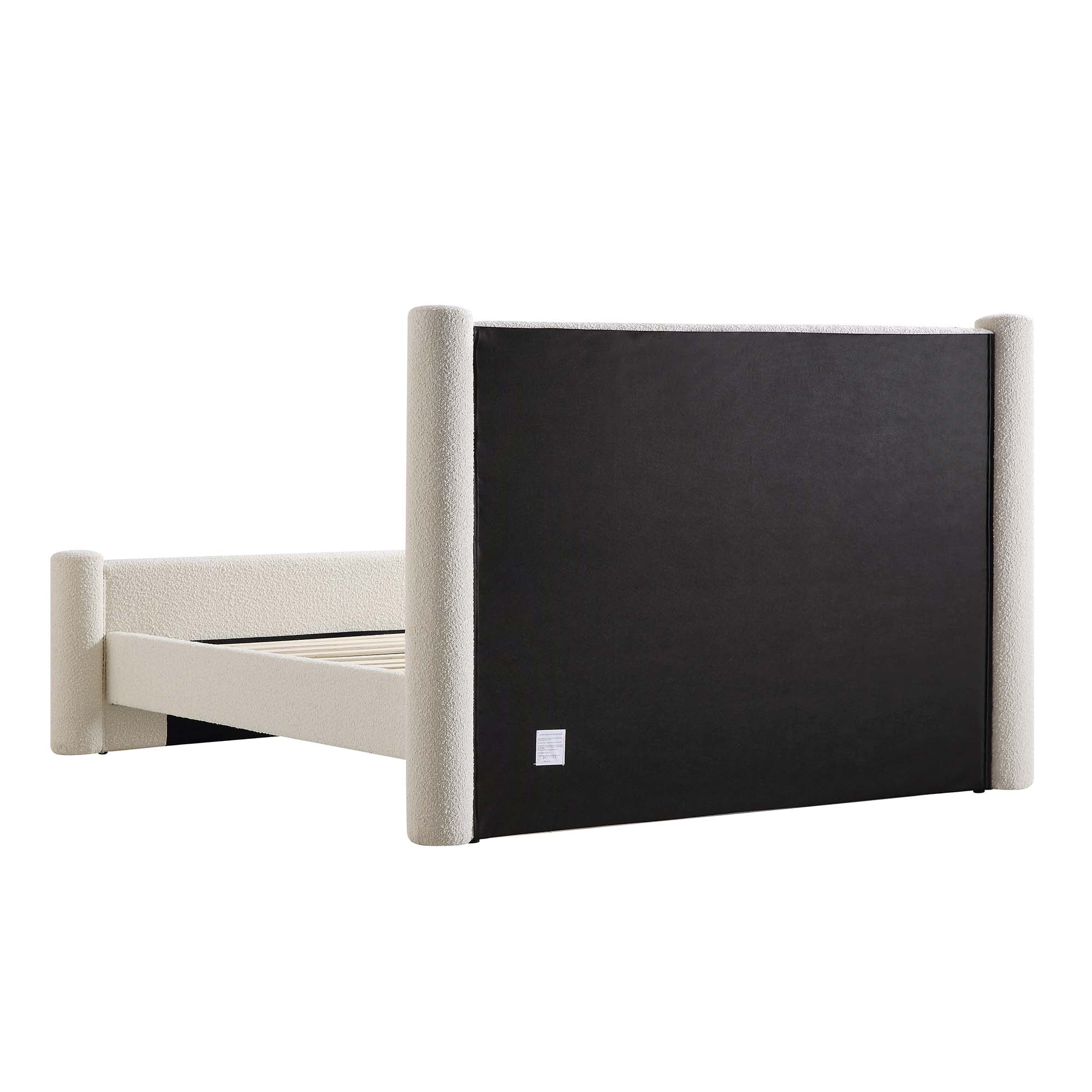 Galerie Beige Boucle Pillar Upholstered Bed - Image 9