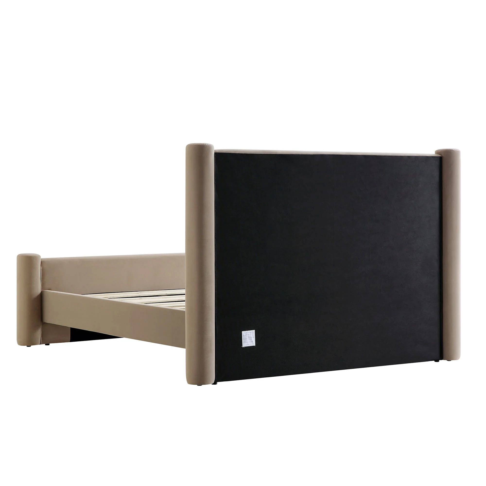 Galerie Taupe Velvet Pillar Upholstered Bed - Image 9