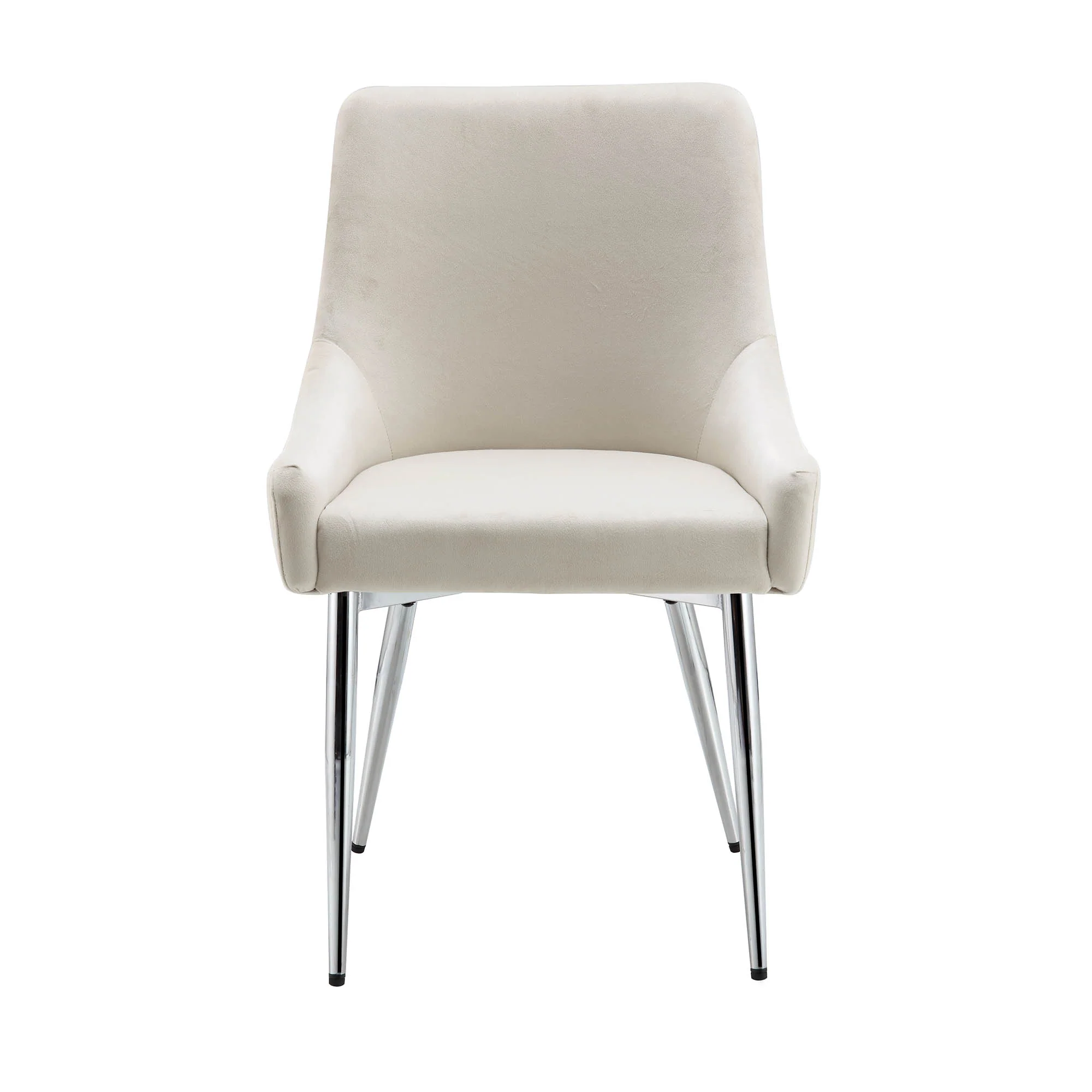 Garnet Set of 2 Champagne Velvet Upholstered Dining Chairs with Back Handle - Image 5