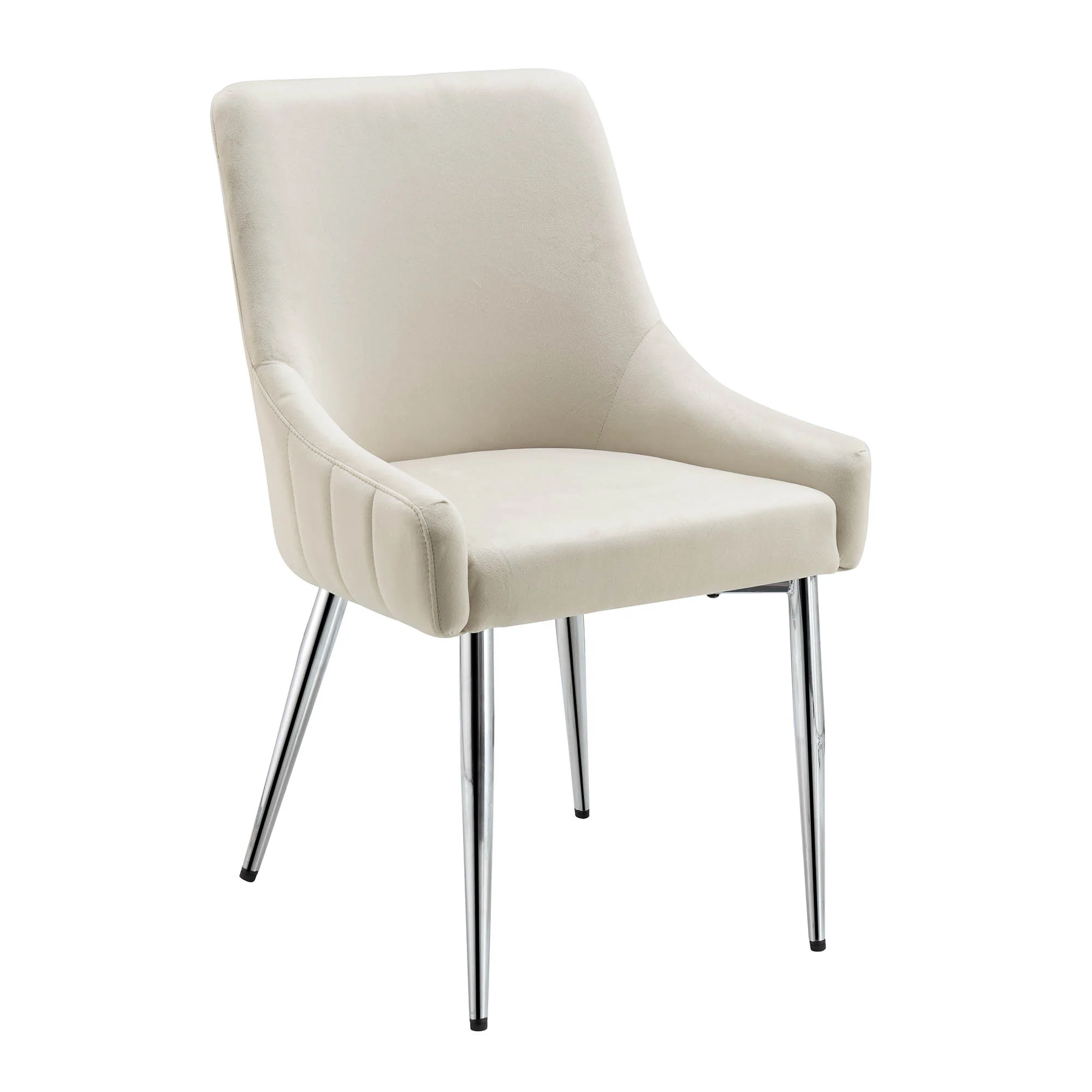 Garnet Set of 2 Champagne Velvet Upholstered Dining Chairs with Back Handle - Image 6