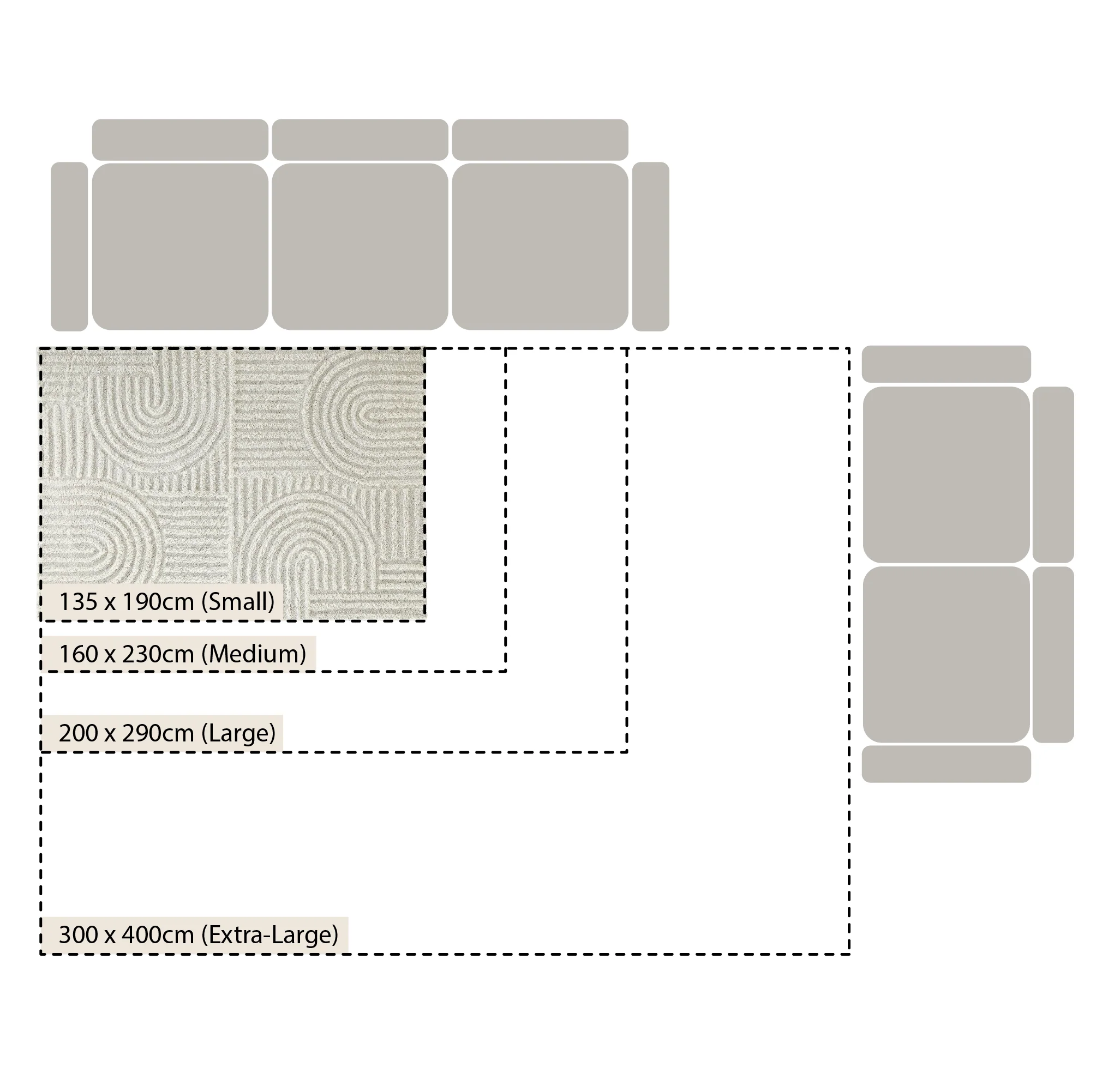Geo Curve Cream Hand Tufted New Zealand Wool Rectangular Rug - Image 6