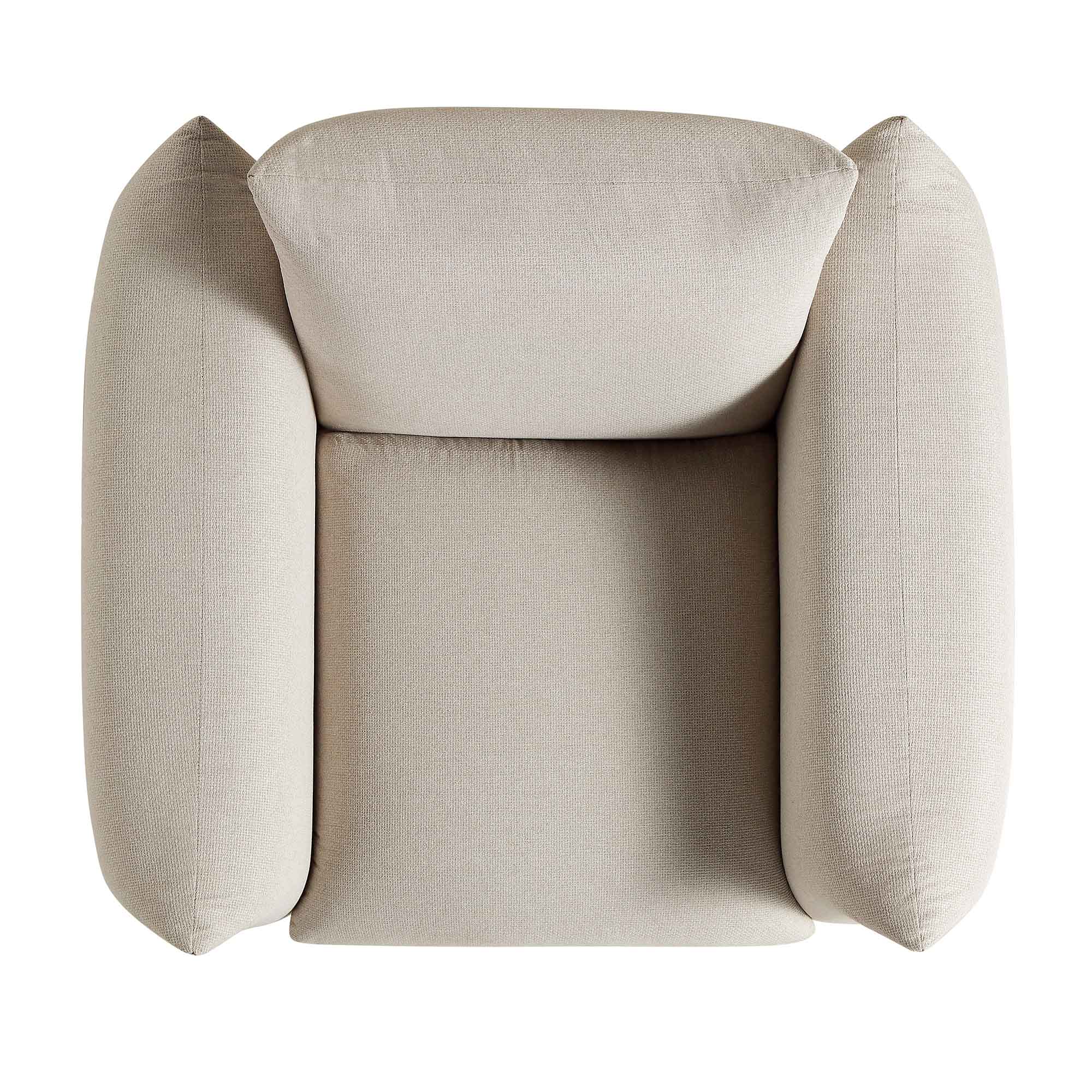 Gianni Armchair, Beige Woven Fabric - Image 9