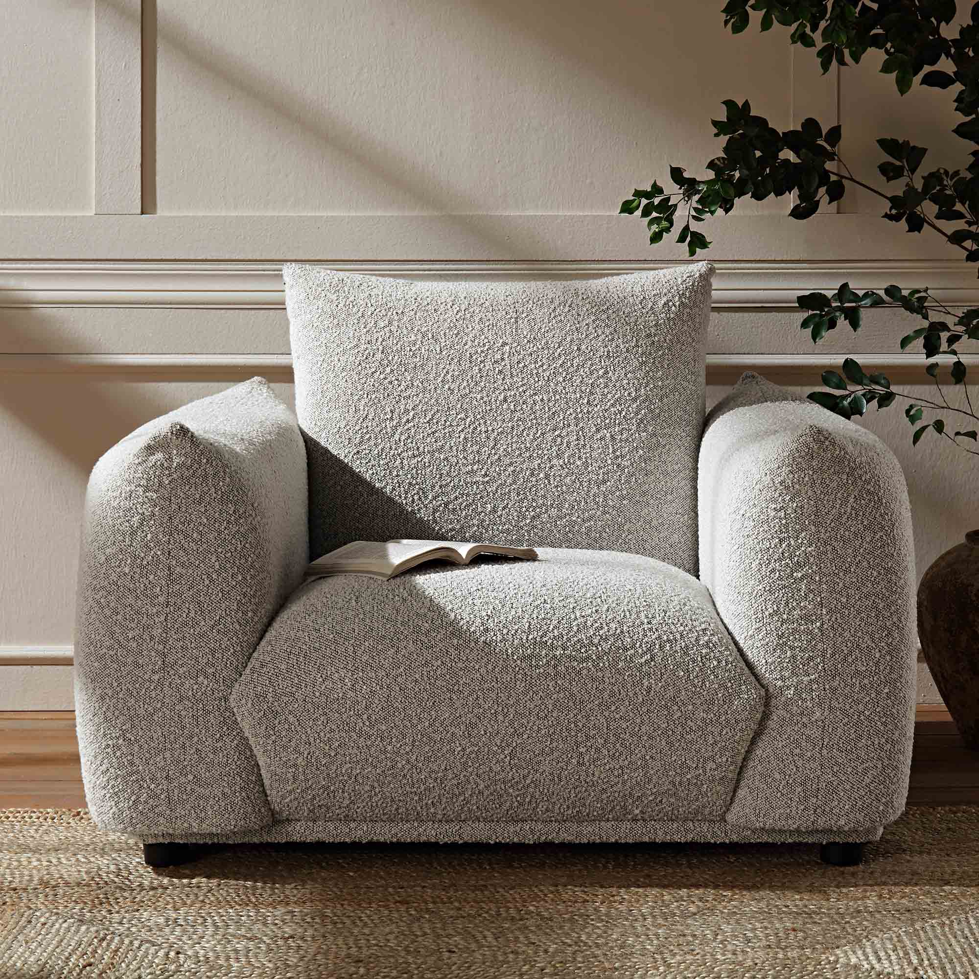 Gianni Armchair, Mist Grey Boucle - Image 2