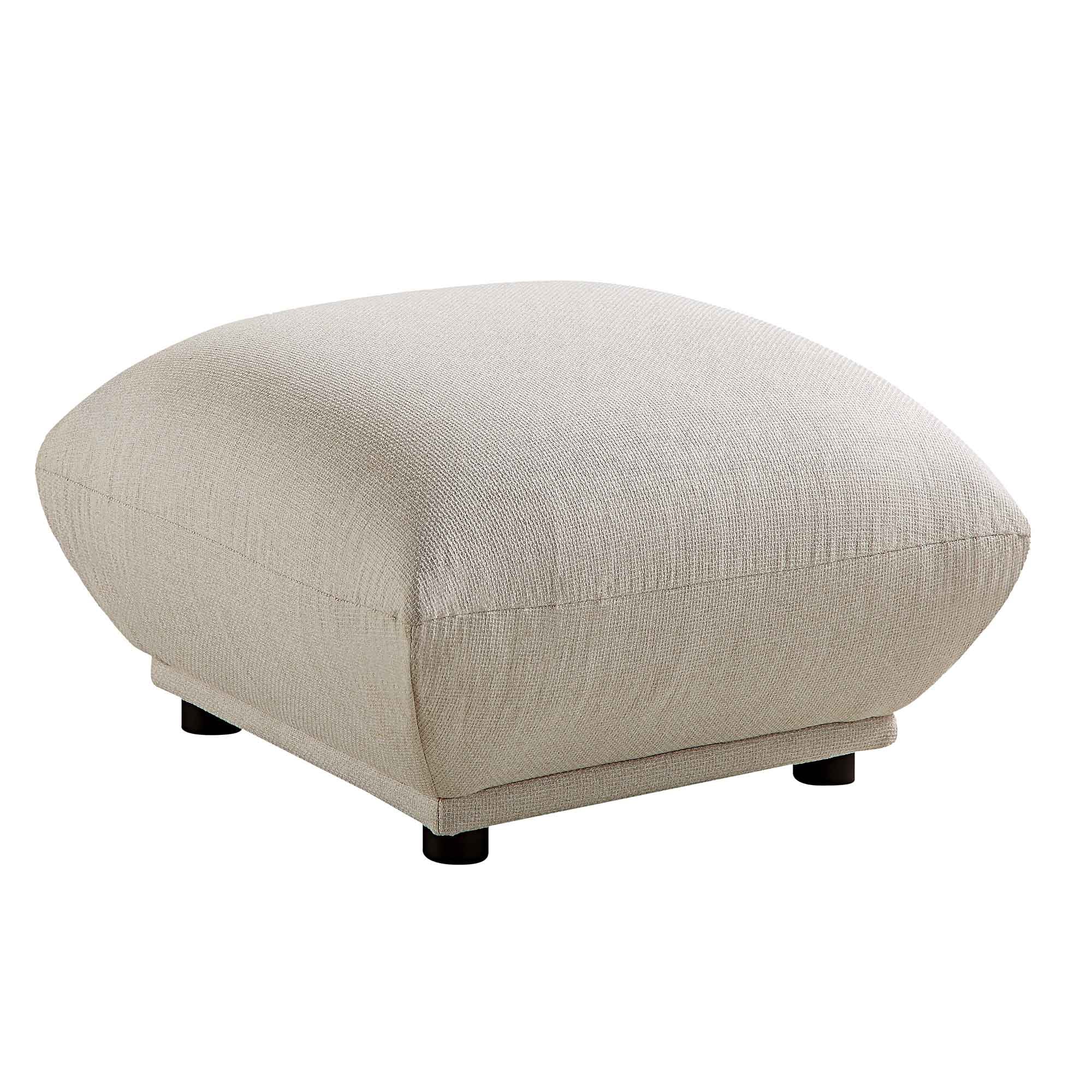 Gianni Pouffe, Beige Woven Fabric - Image 4