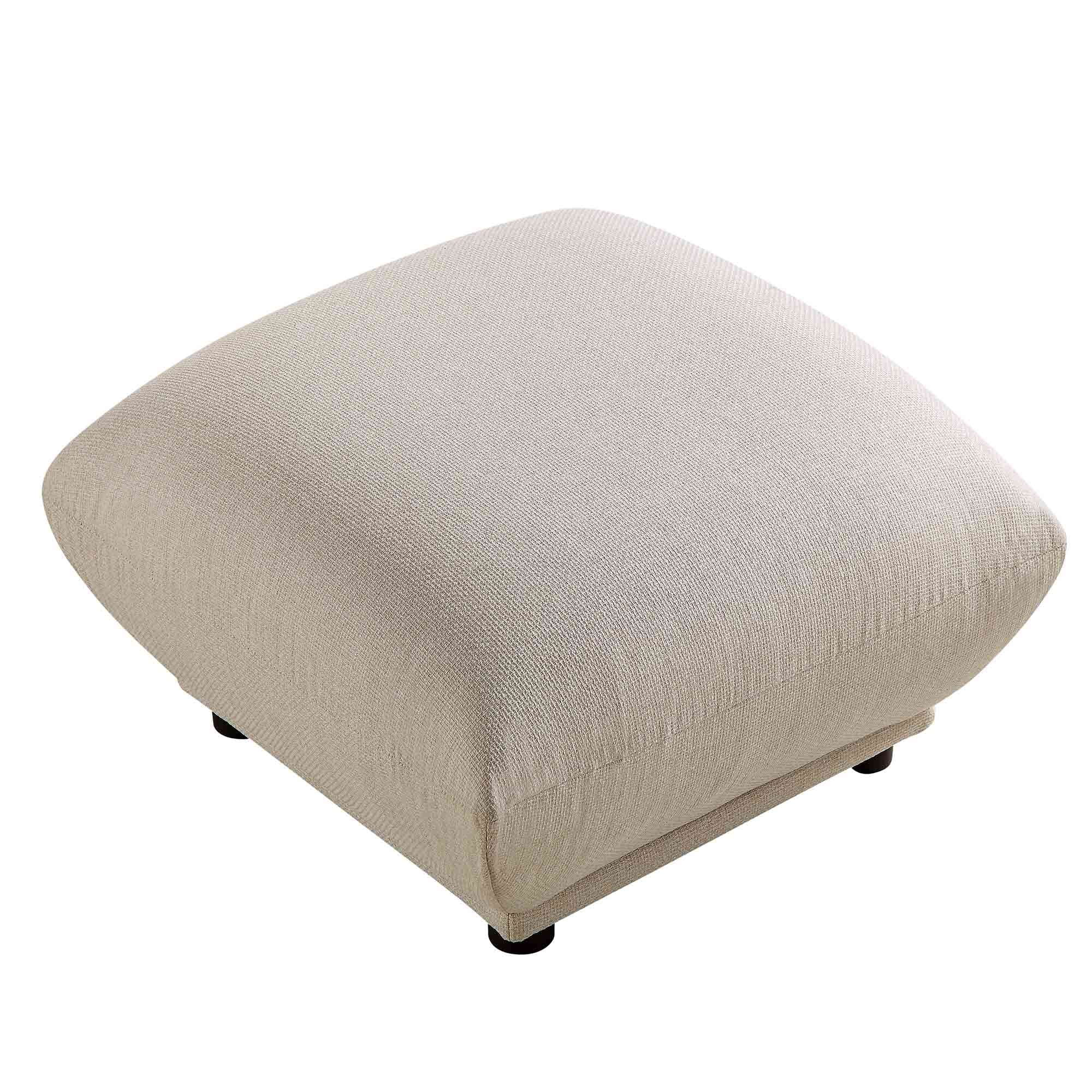 Gianni Pouffe, Beige Woven Fabric - Image 6