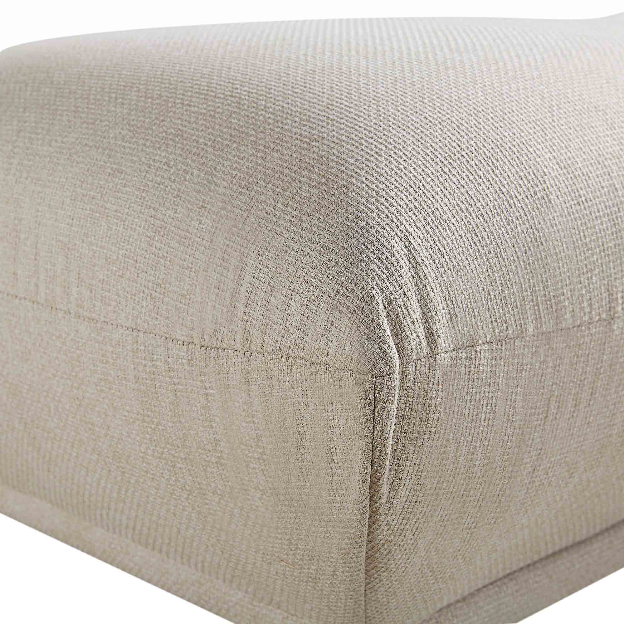 Gianni Pouffe, Beige Woven Fabric - Image 8