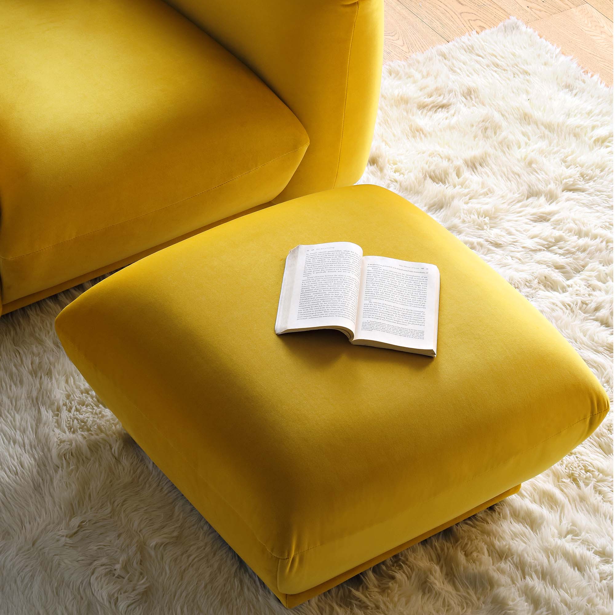 Gianni Pouffe, Goldenrod Velvet - Image 2