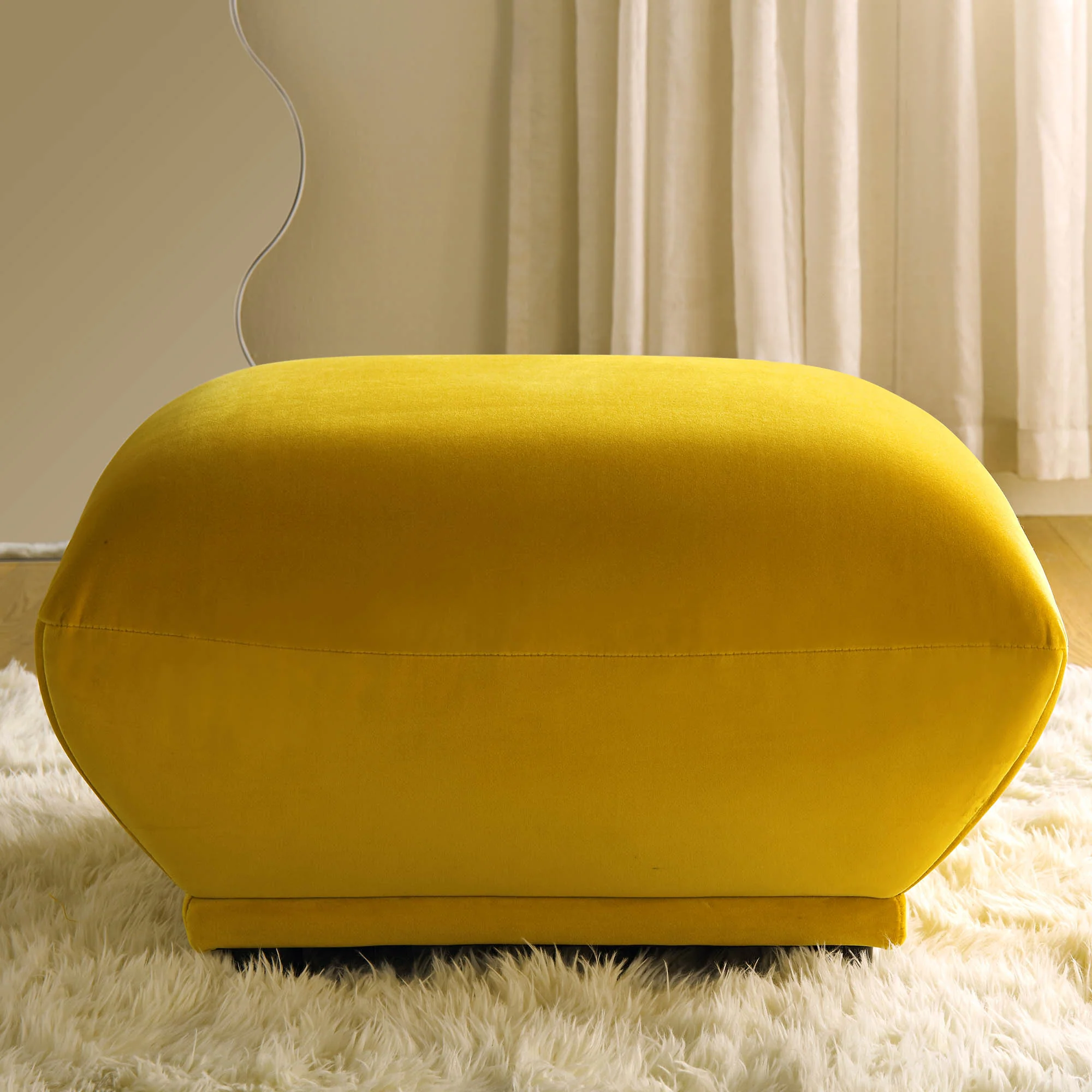 Gianni Pouffe, Goldenrod Velvet - Image 3