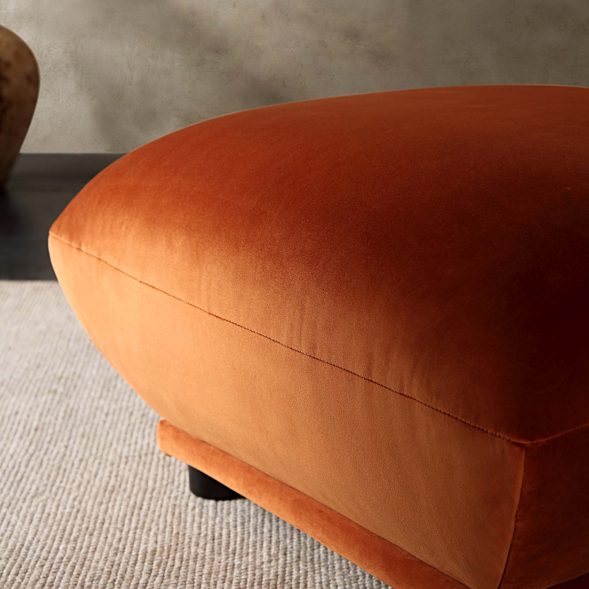 Gianni Pouffe, Rust Velvet - Image 4