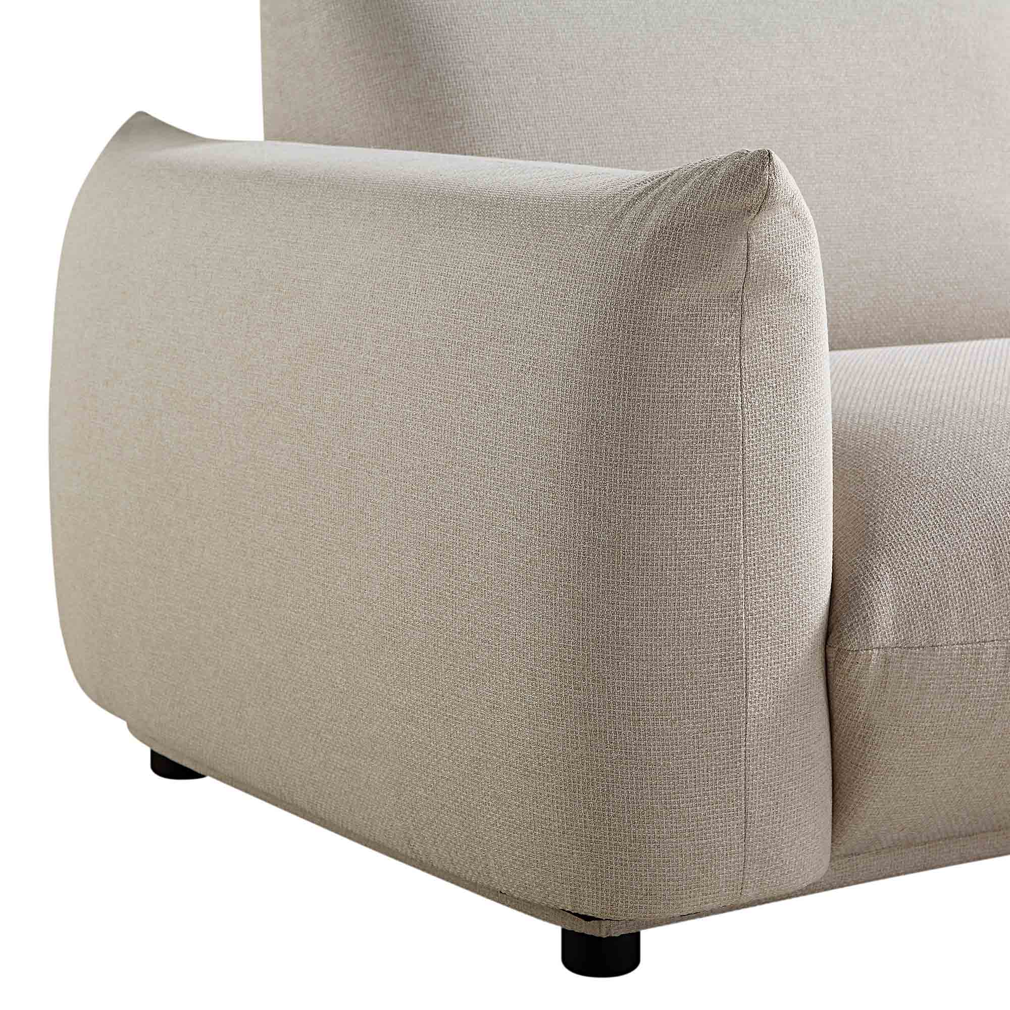 Gianni Three Seater Sofa, Beige Woven Fabric - Image 12
