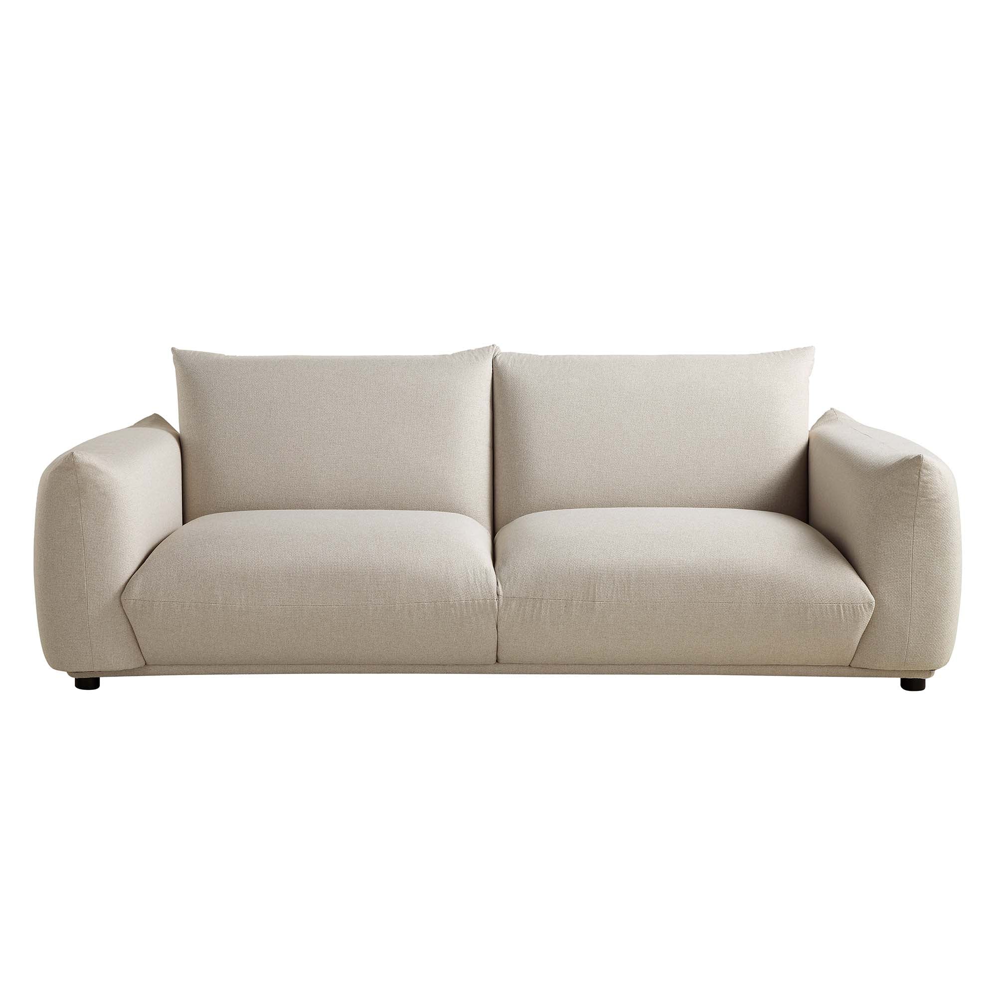 Gianni Three Seater Sofa, Beige Woven Fabric - Image 5