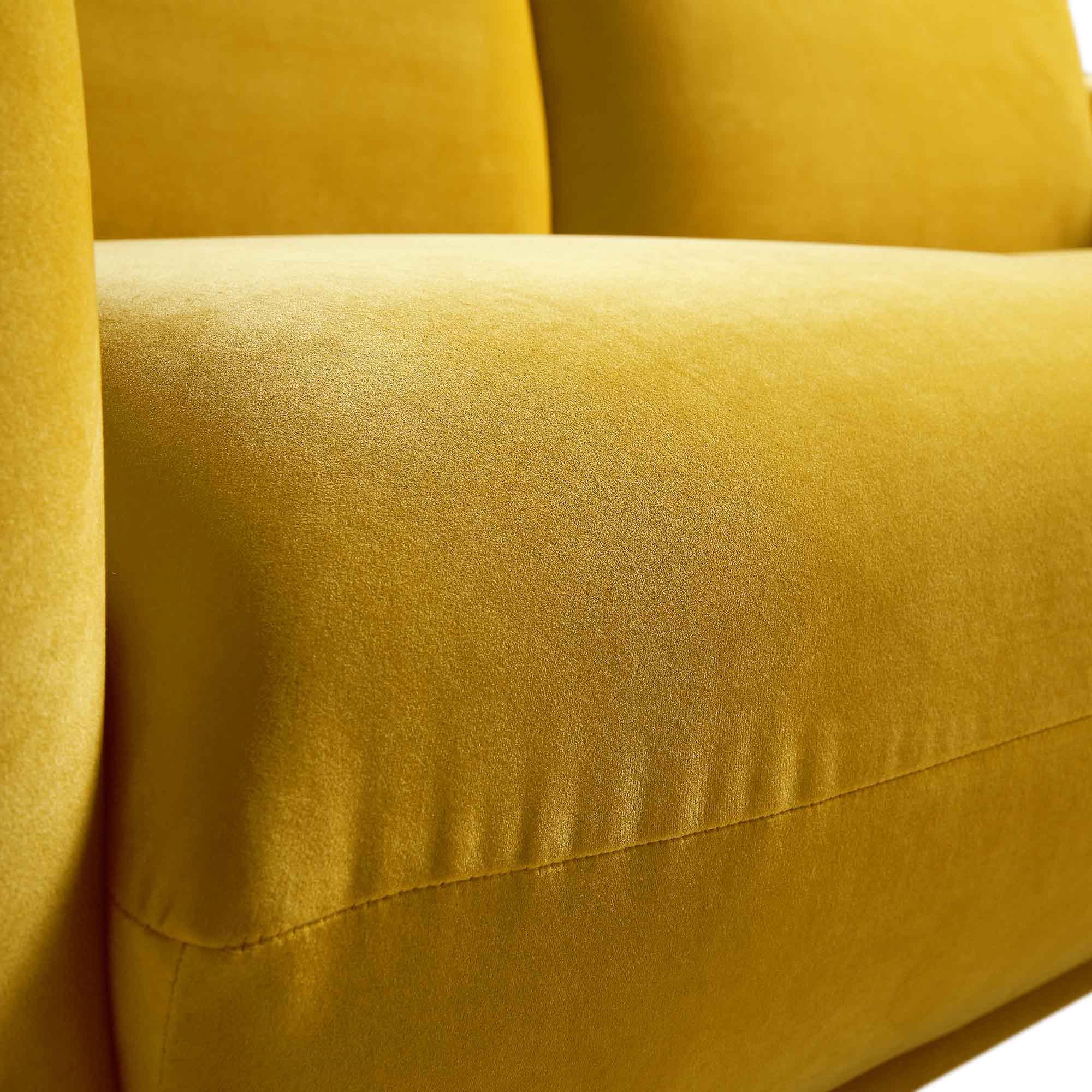 Gianni Three Seater Sofa, Goldenrod Velvet - Image 13