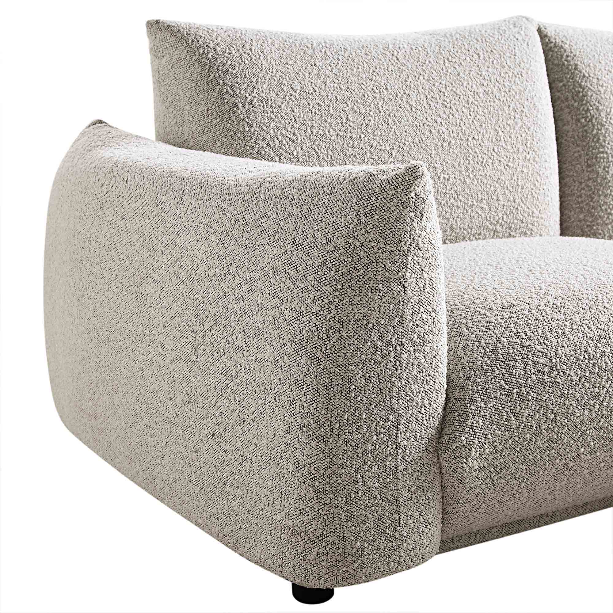 Gianni Three Seater Sofa, Mist Grey Boucle - Image 12