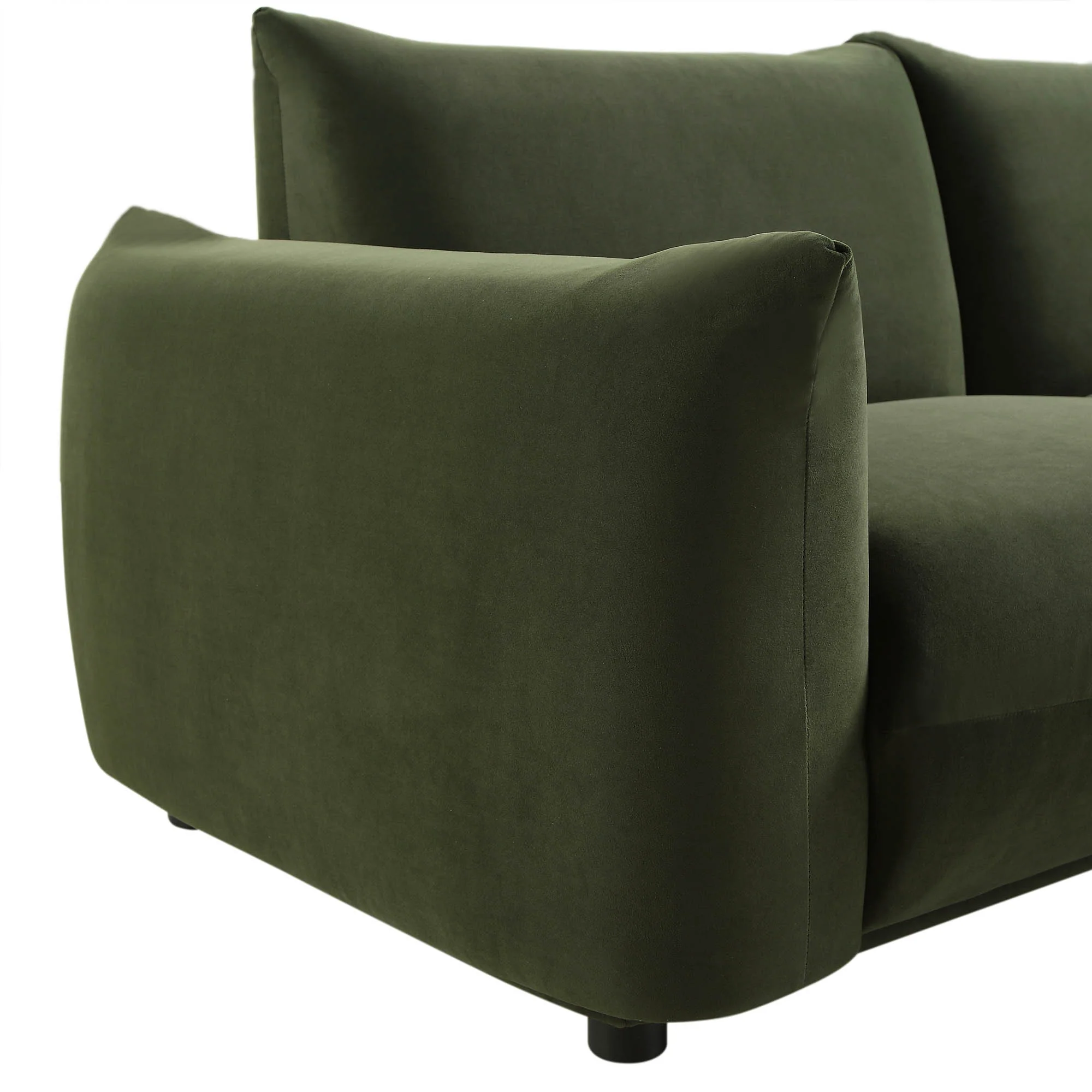 Gianni Three Seater Sofa, Moss Green Velvet - Image 12