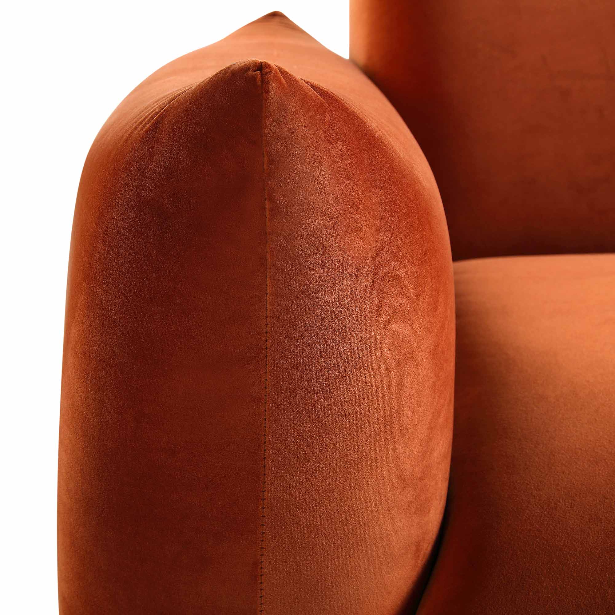 Gianni Three Seater Sofa, Rust Velvet - Image 13