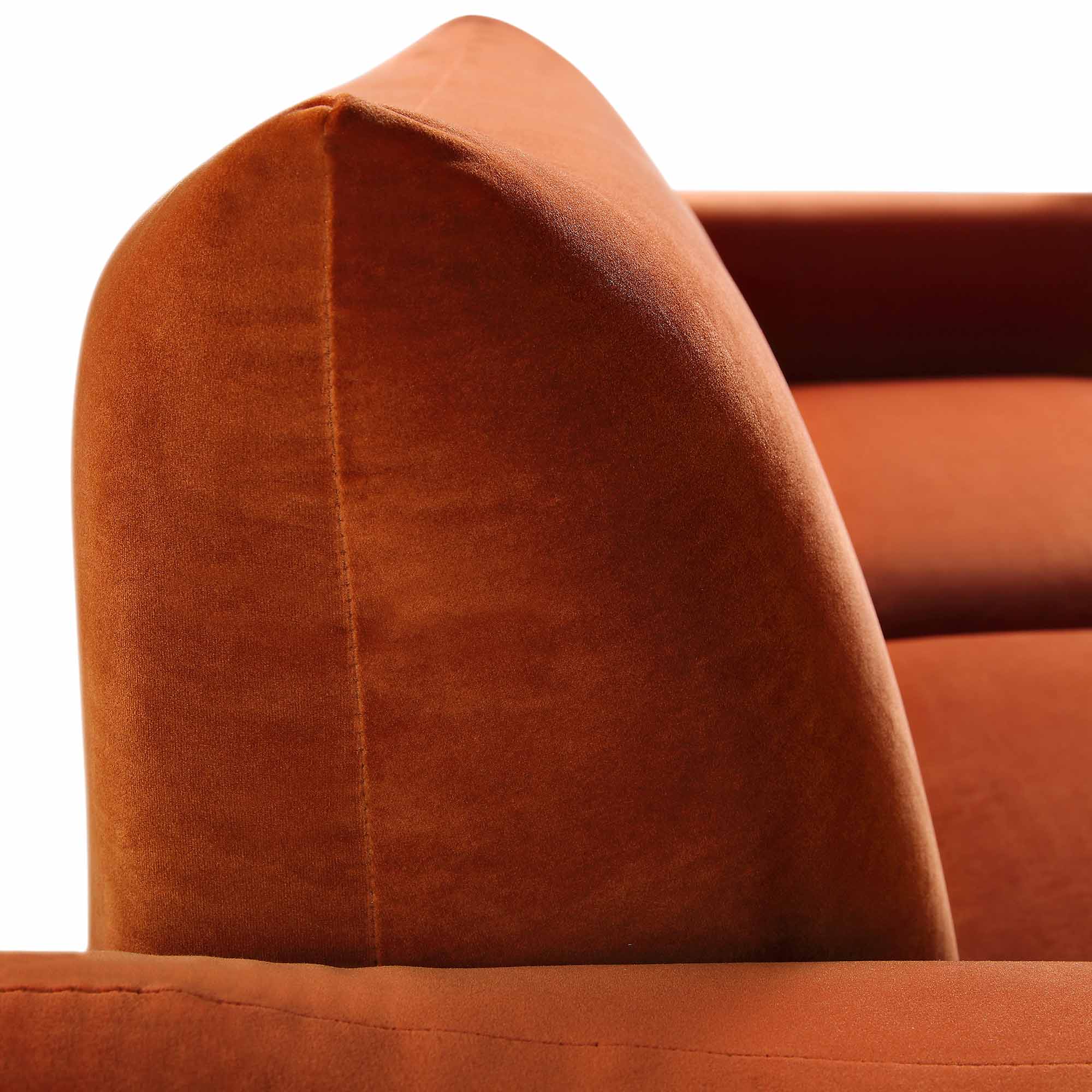 Gianni Three Seater Sofa, Rust Velvet - Image 15