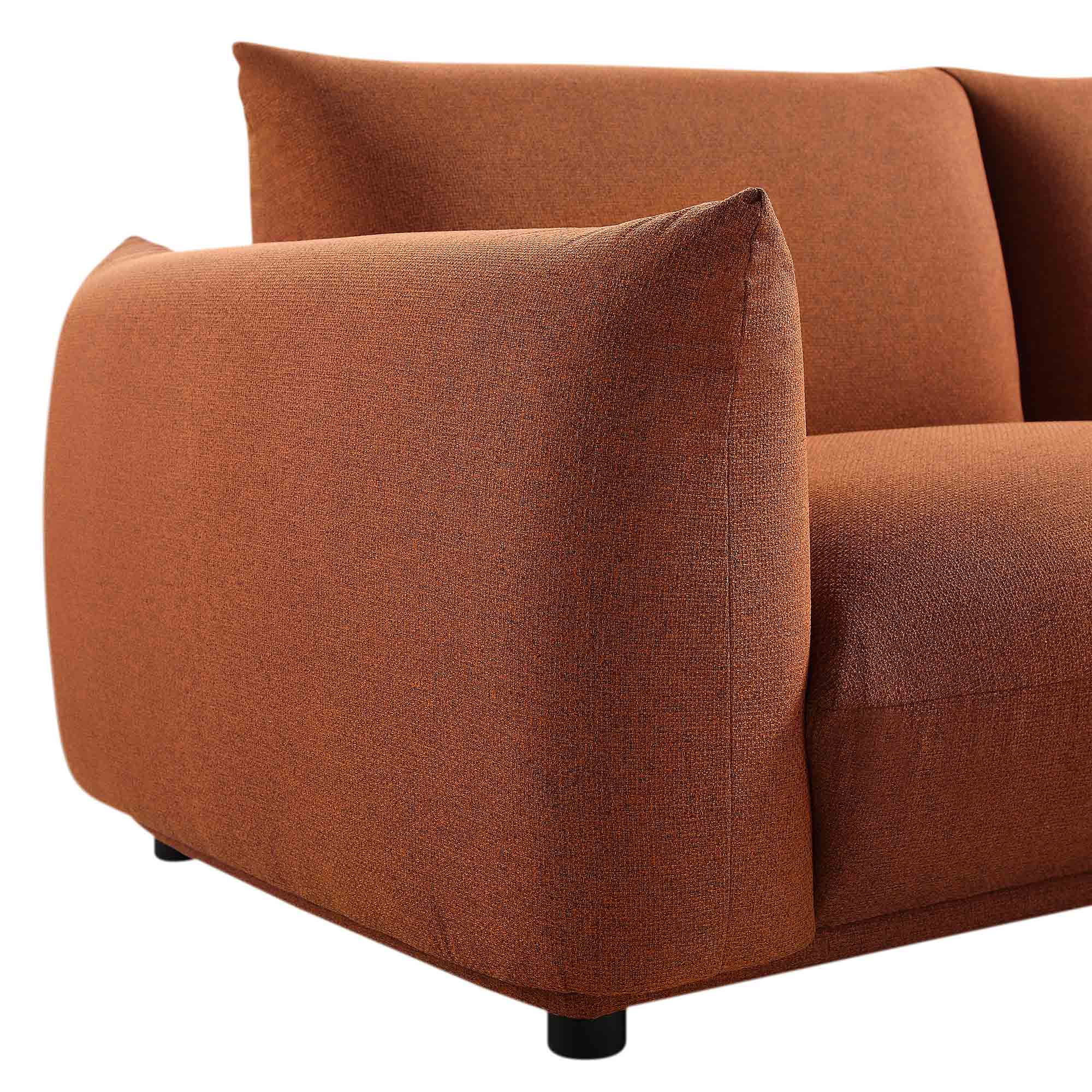 Gianni Three Seater Sofa, Terracotta Fabric - Image 12