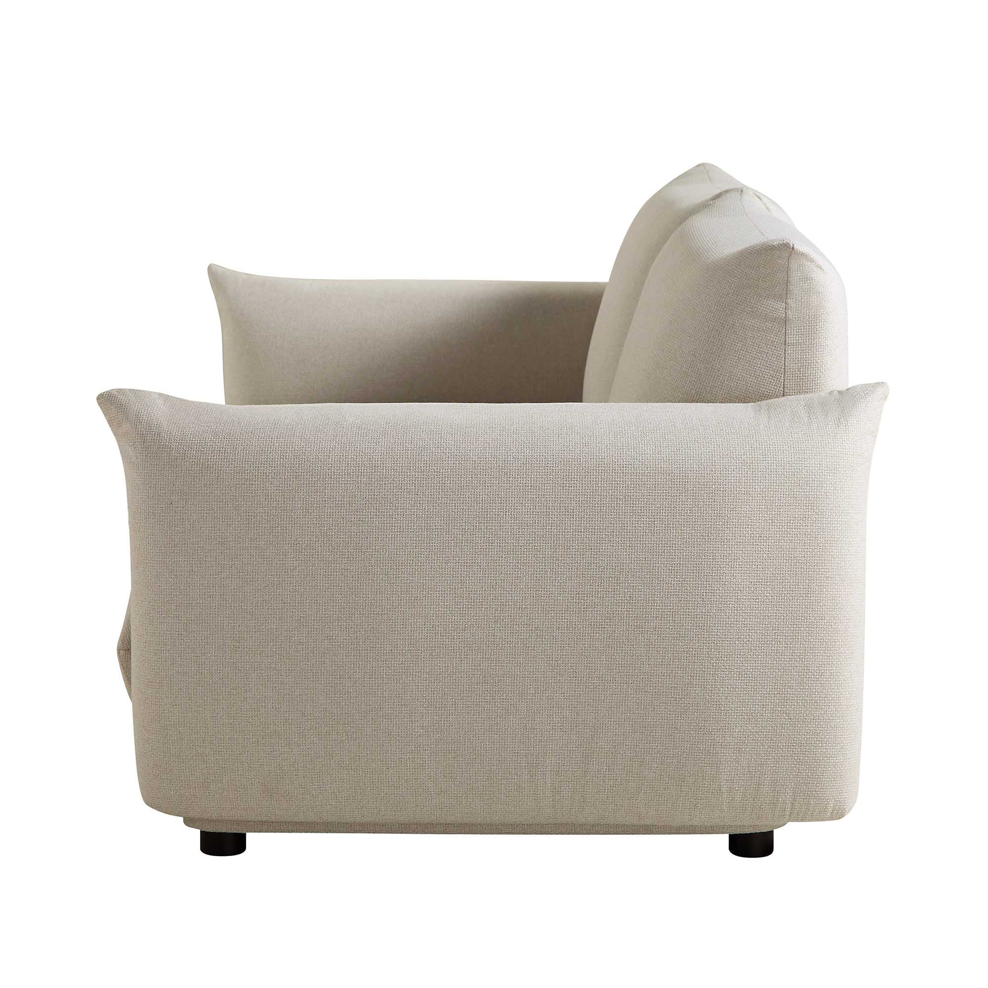 Gianni Two Seater Sofa, Beige Woven Fabric - Image 10