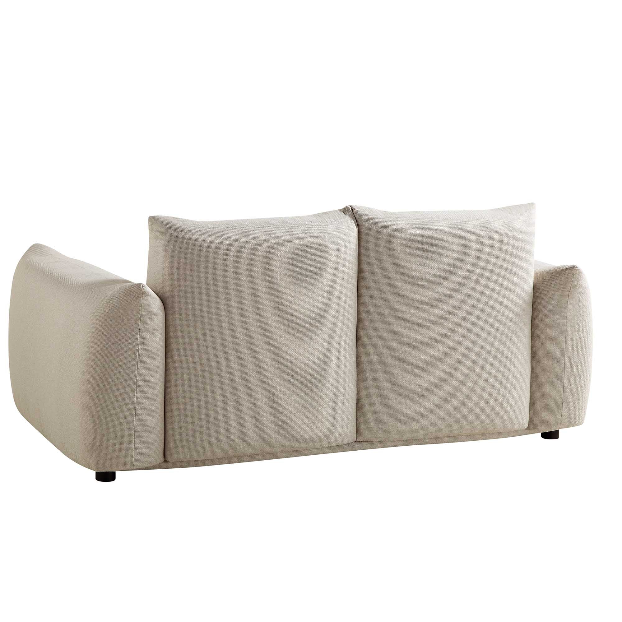 Gianni Two Seater Sofa, Beige Woven Fabric - Image 11