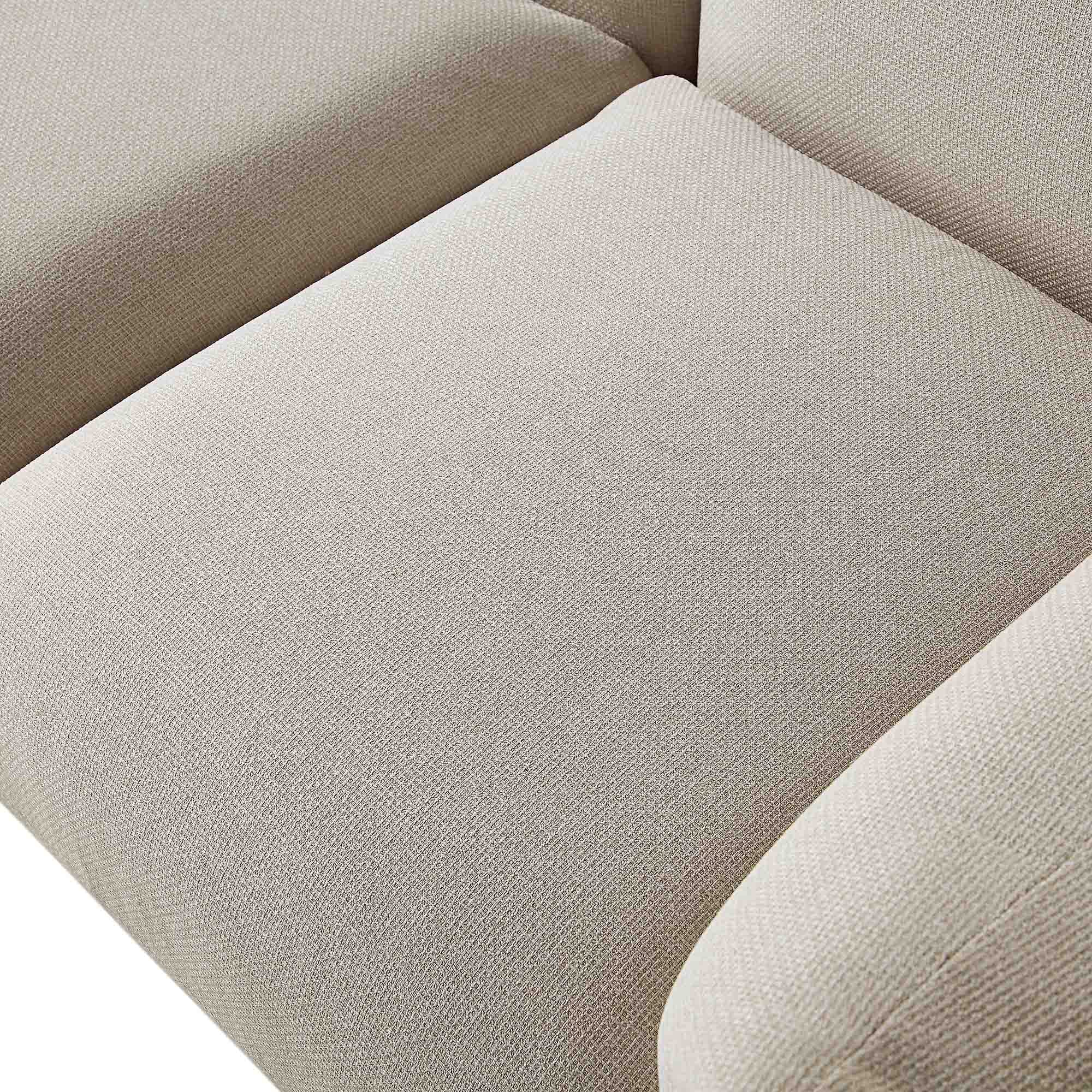 Gianni Two Seater Sofa, Beige Woven Fabric - Image 12