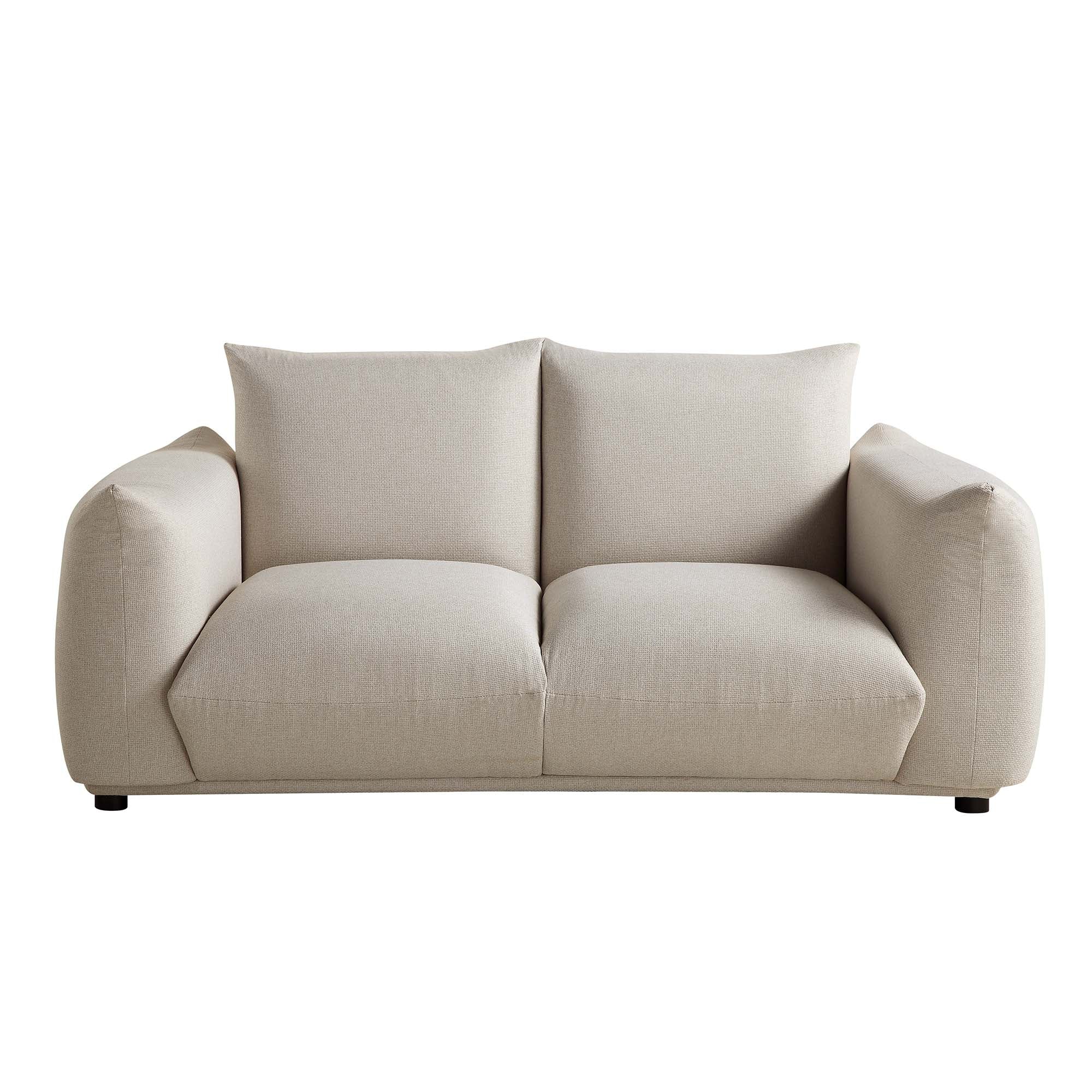Gianni Two Seater Sofa, Beige Woven Fabric - Image 5