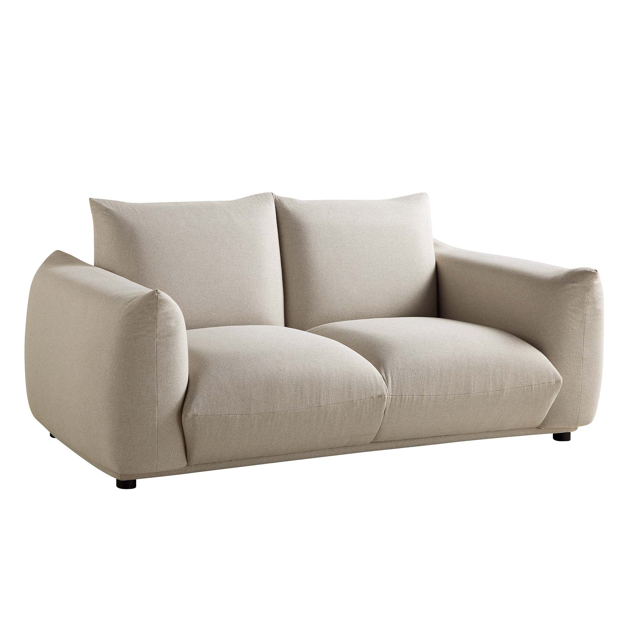 Gianni Two Seater Sofa, Beige Woven Fabric - Image 6
