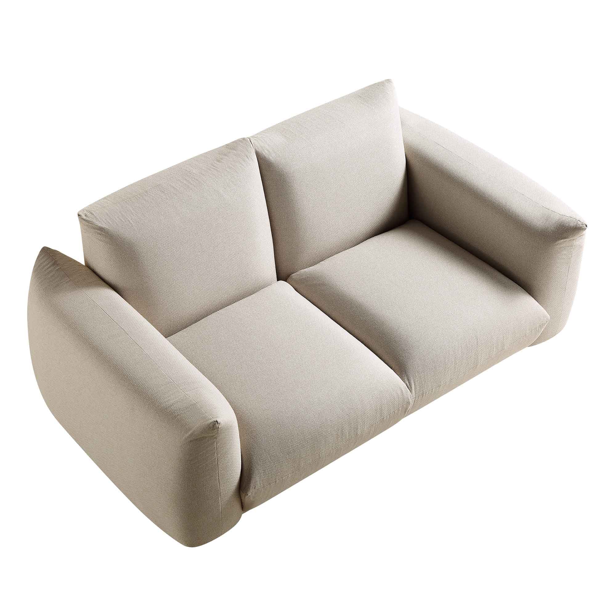 Gianni Two Seater Sofa, Beige Woven Fabric - Image 9