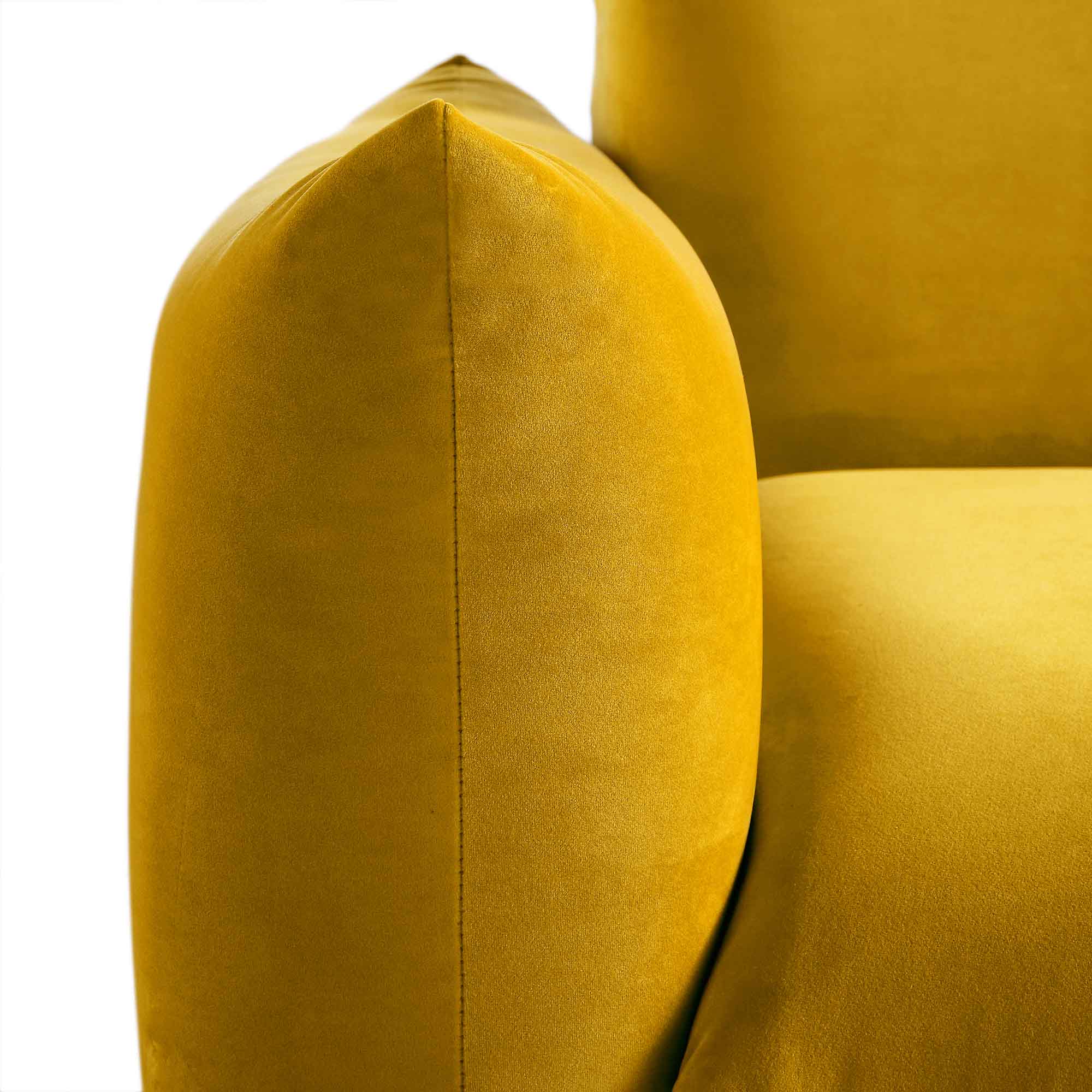 Gianni Two Seater Sofa, Goldenrod Velvet - Image 12