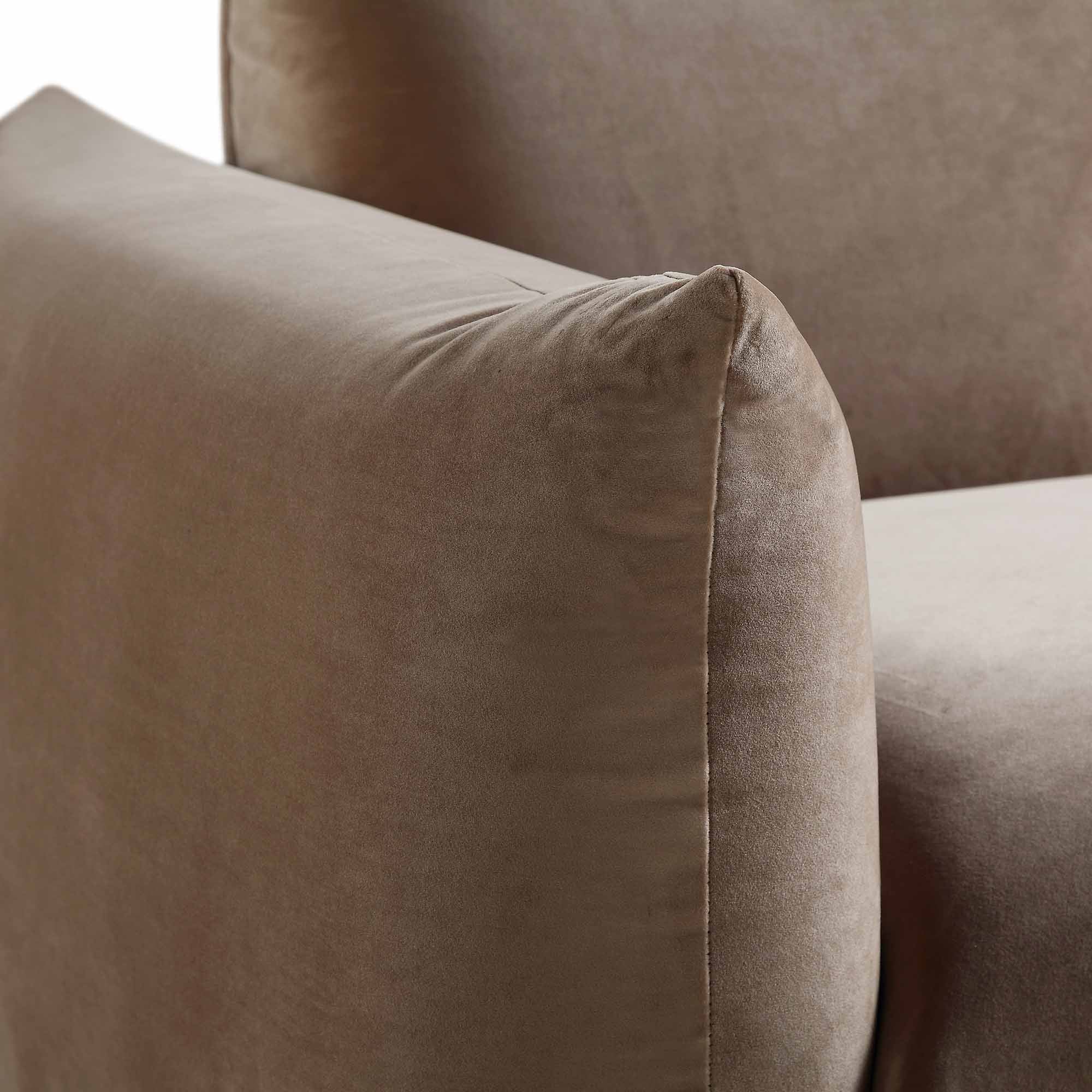 Gianni Two Seater Sofa, Mink Velvet - Image 9