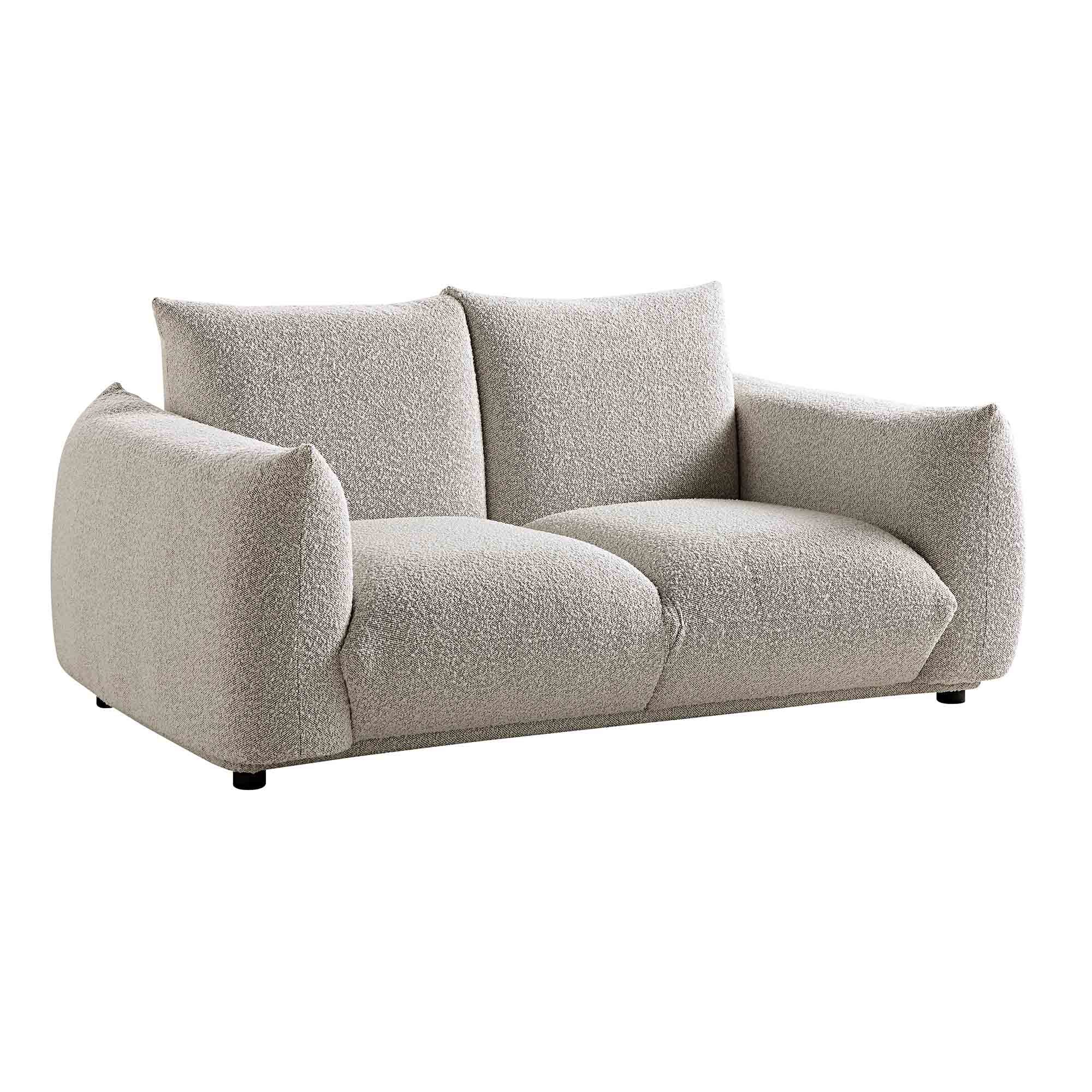 Gianni Two Seater Sofa, Mist Grey Boucle - Image 6