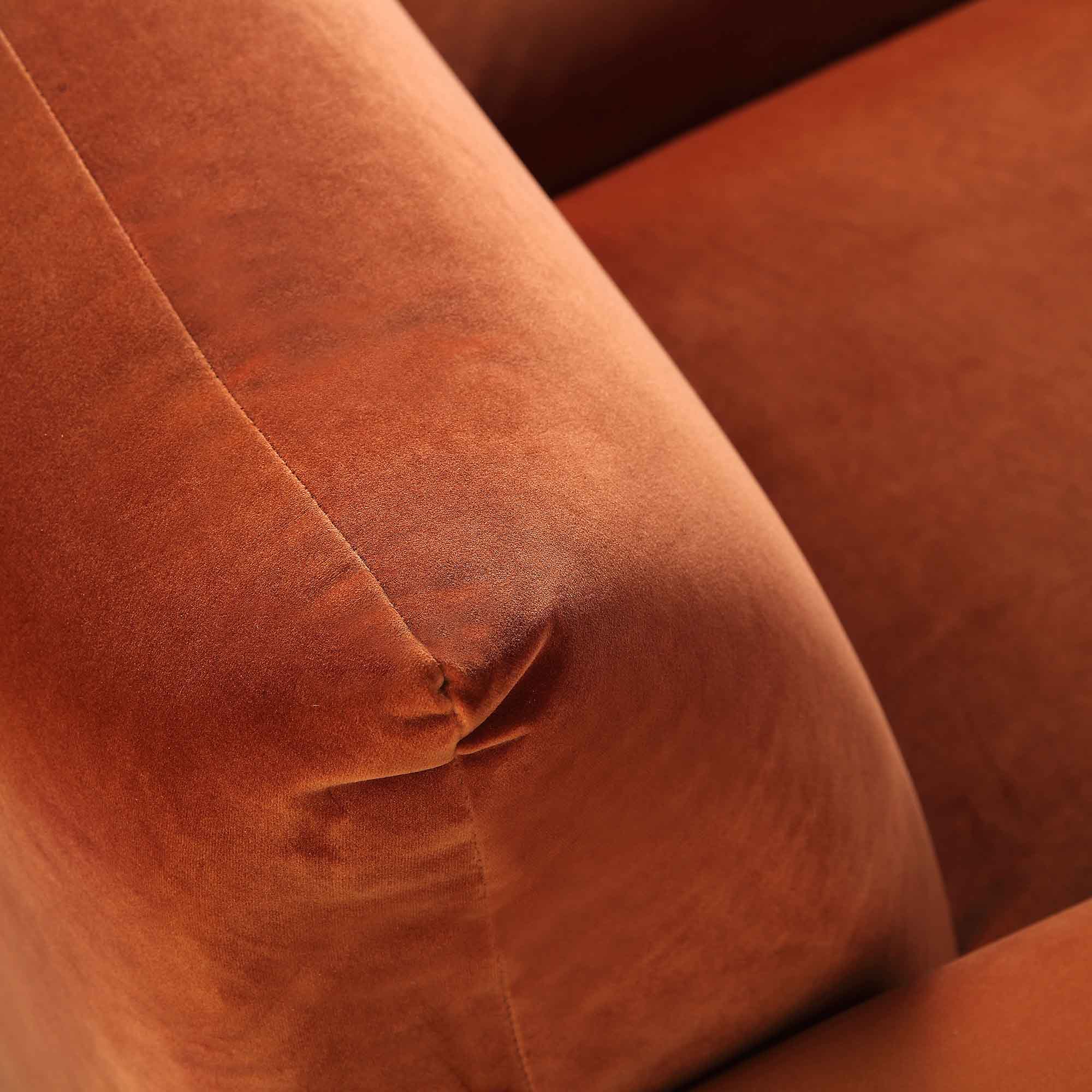 Gianni Two Seater Sofa, Rust Velvet - Image 13