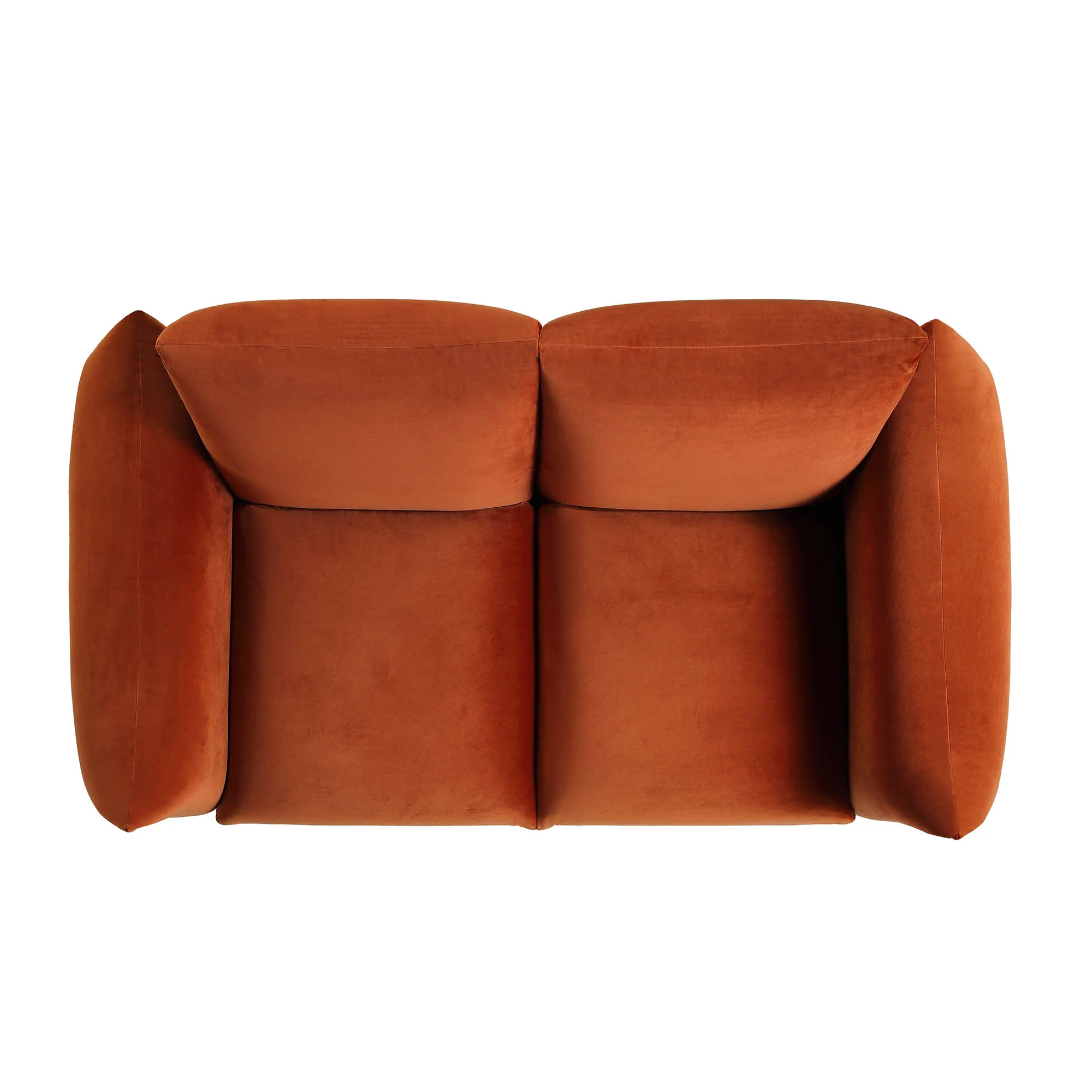 Gianni Two Seater Sofa, Rust Velvet - Image 7
