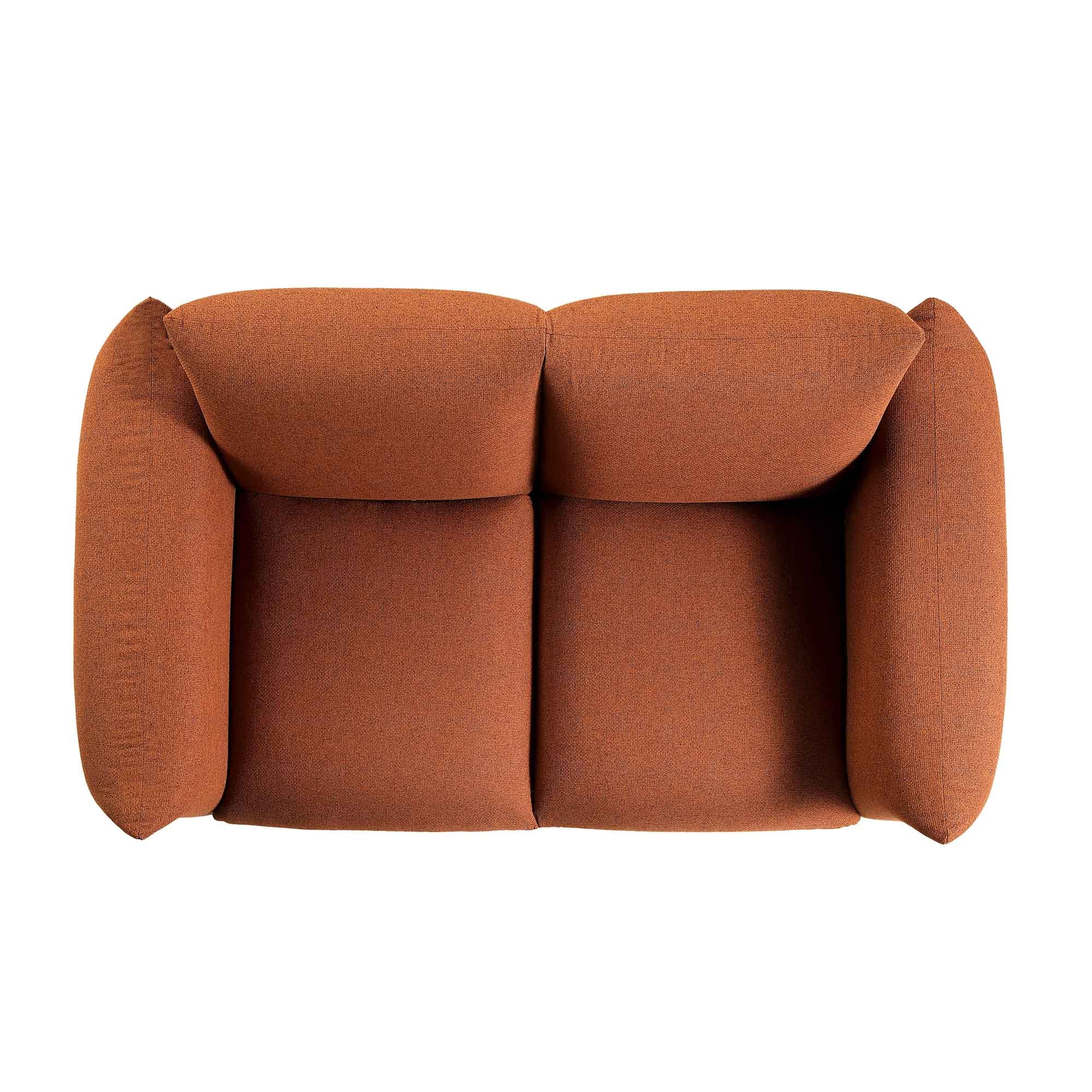 Gianni Two Seater Sofa, Terracotta Fabric - Image 8
