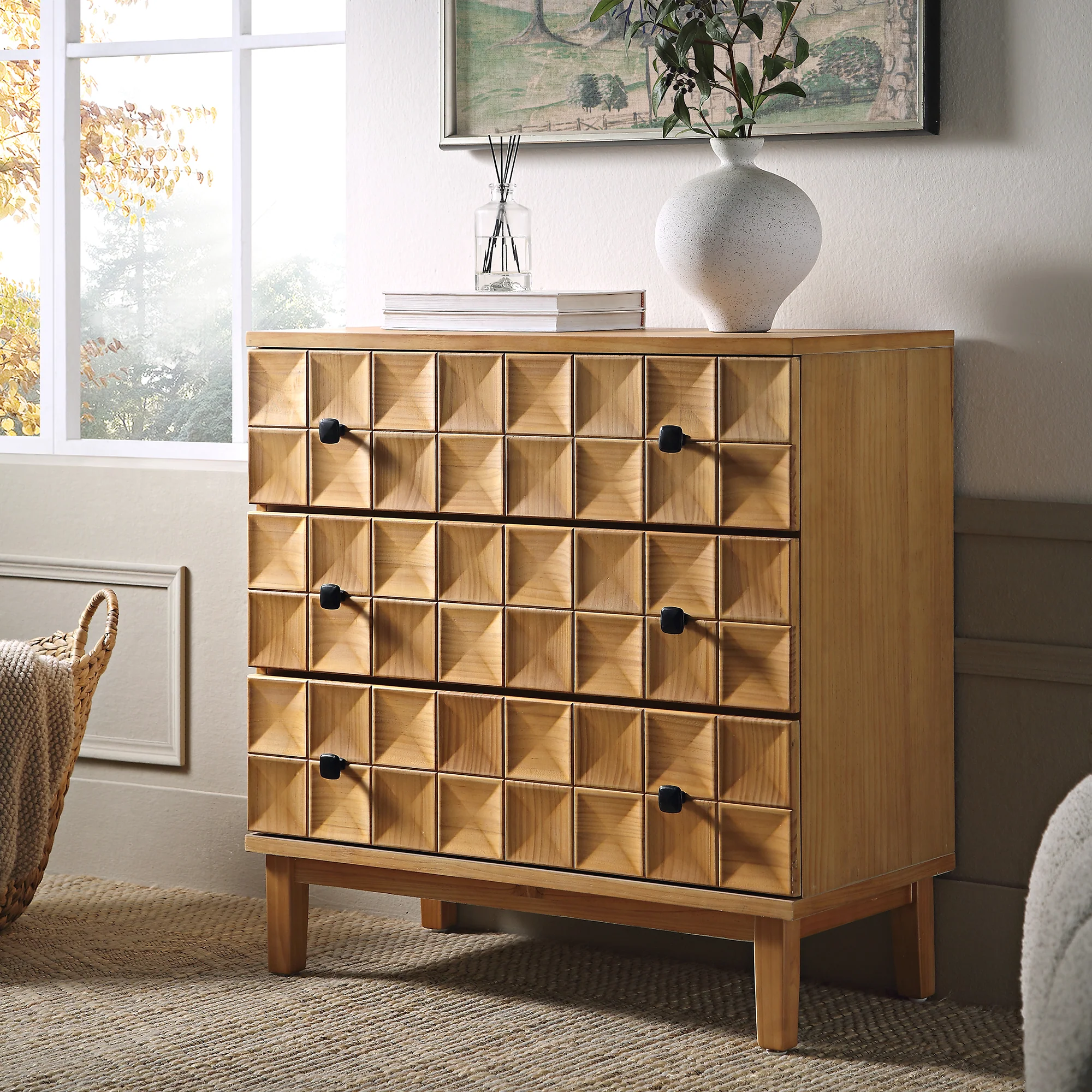 Gibbs Chest of 3 Drawers, Natural - Image 2