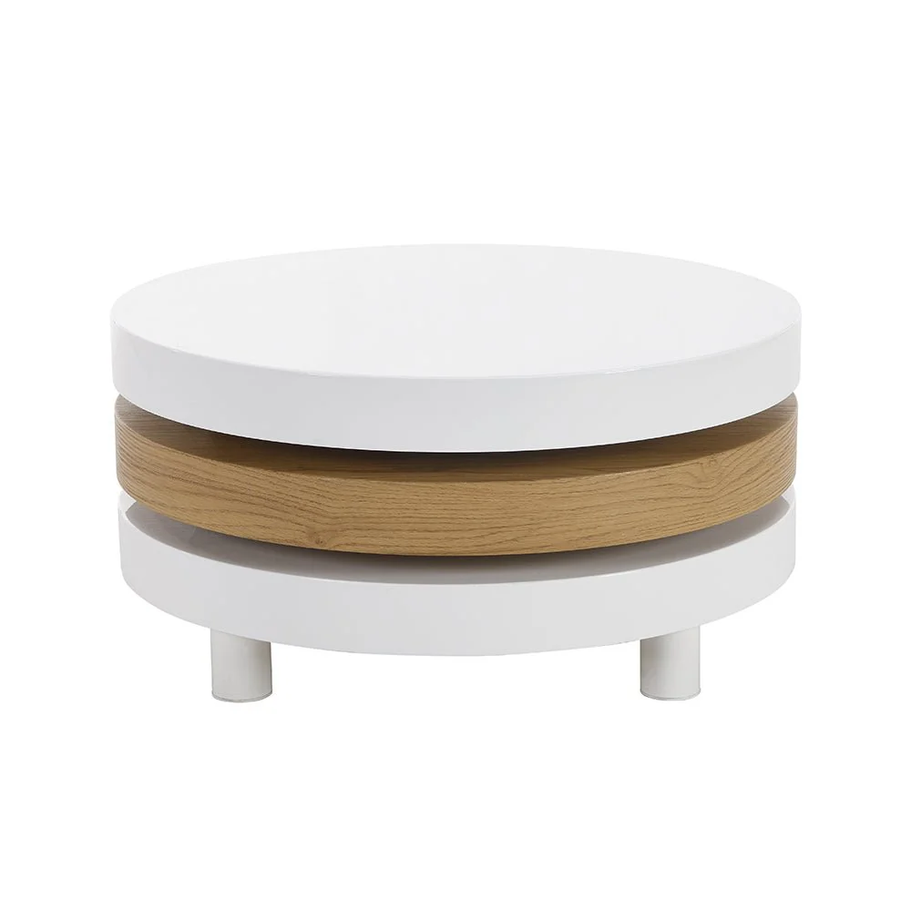 Gomboc 3 Tier High Gloss Rotating Coffee Table - Image 3