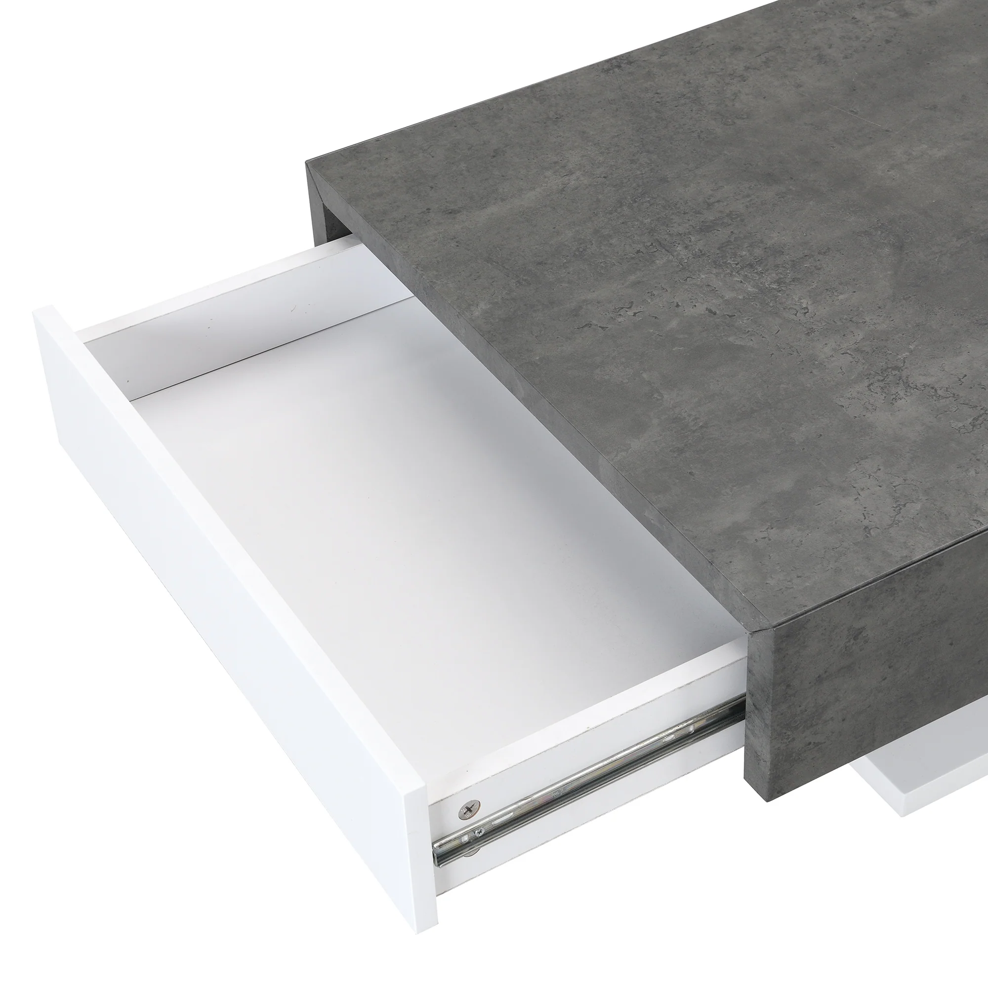 Goswell Concrete Effect Coffee Table with Double Drawers - Image 7