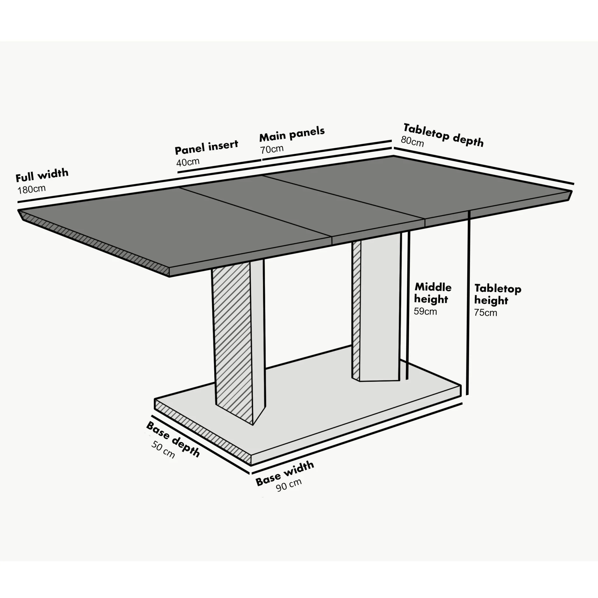 Goswell Concrete Effect Extending Dining Table 6 to 8 Seater - Image 5