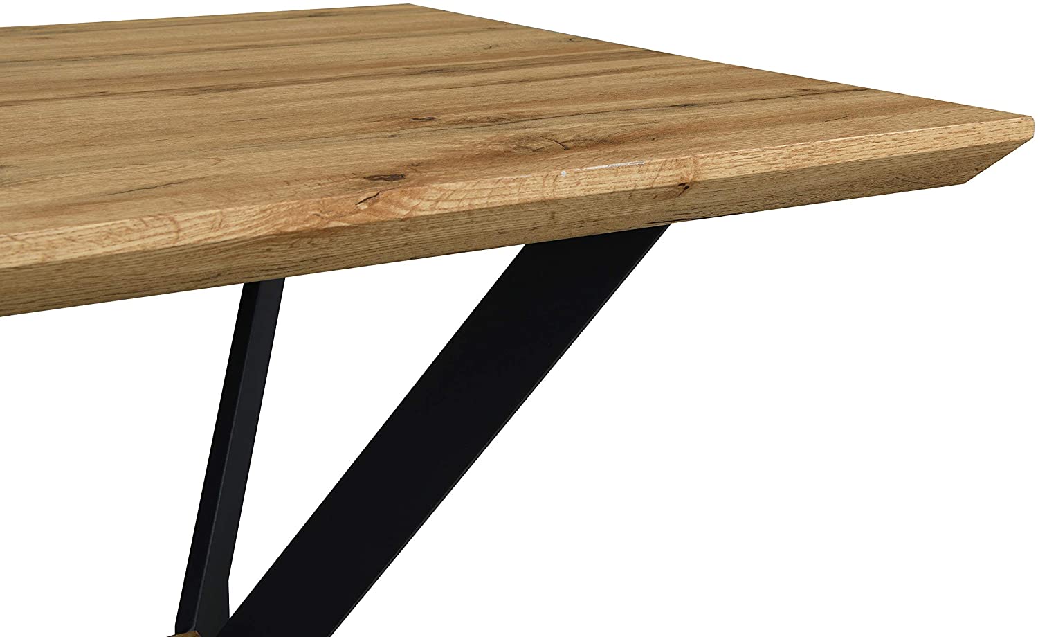 Granby Wotan Oak Effect 140cm Dining Table with Geometric Metal Legs - Image 7