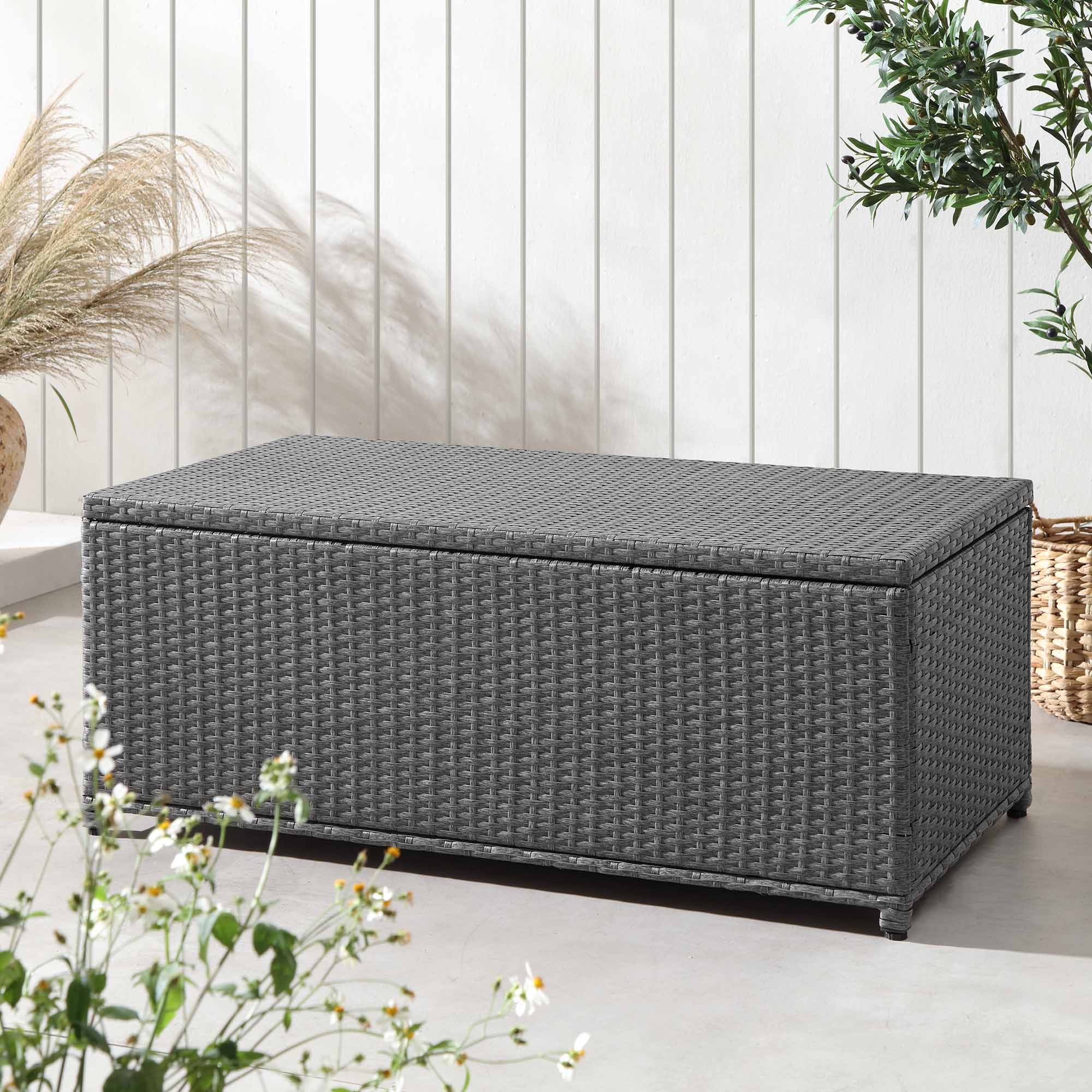 Granchester 120cm Rattan Storage Box, Grey - Image 2