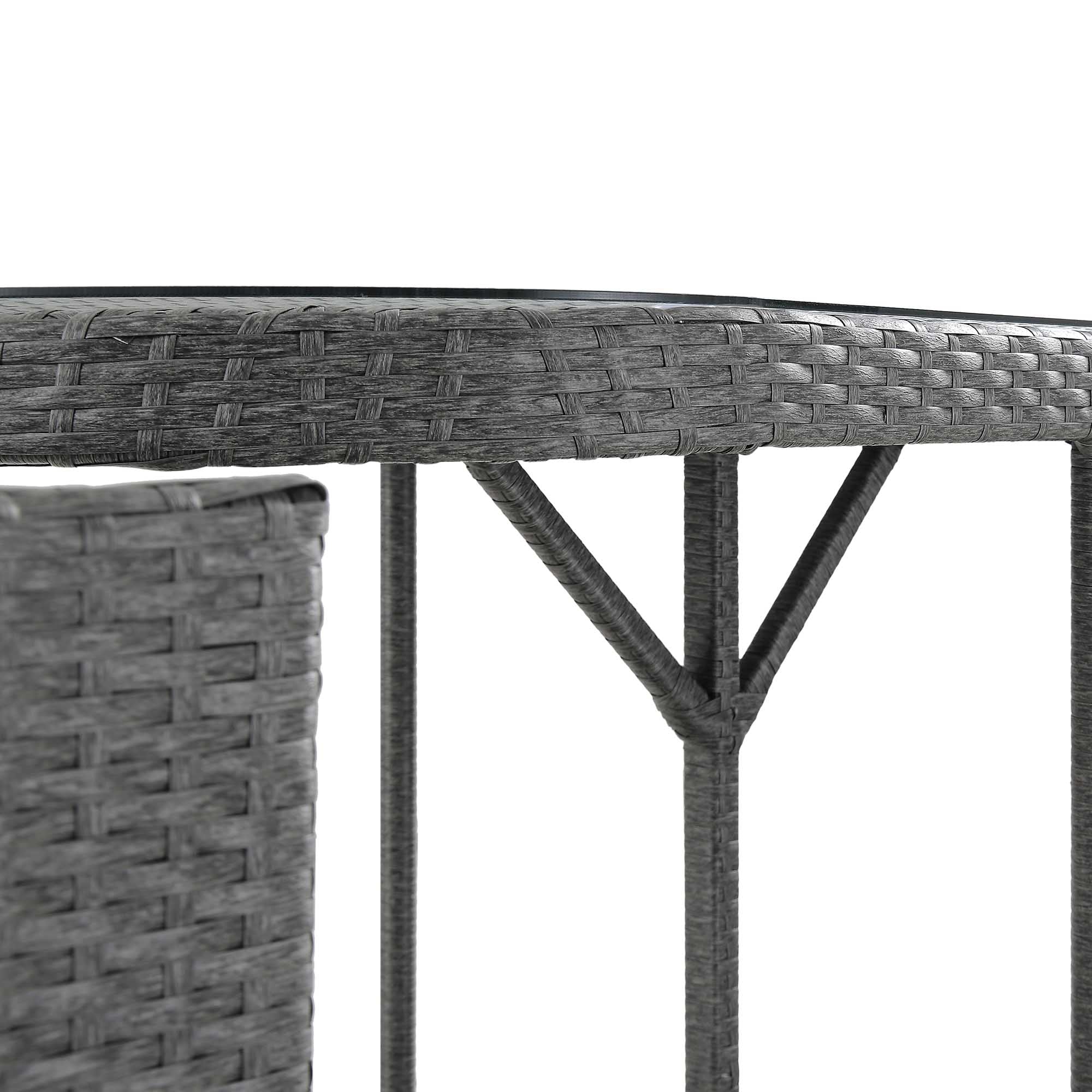 Granchester Rattan Balcony Bistro Set, Grey - Image 13