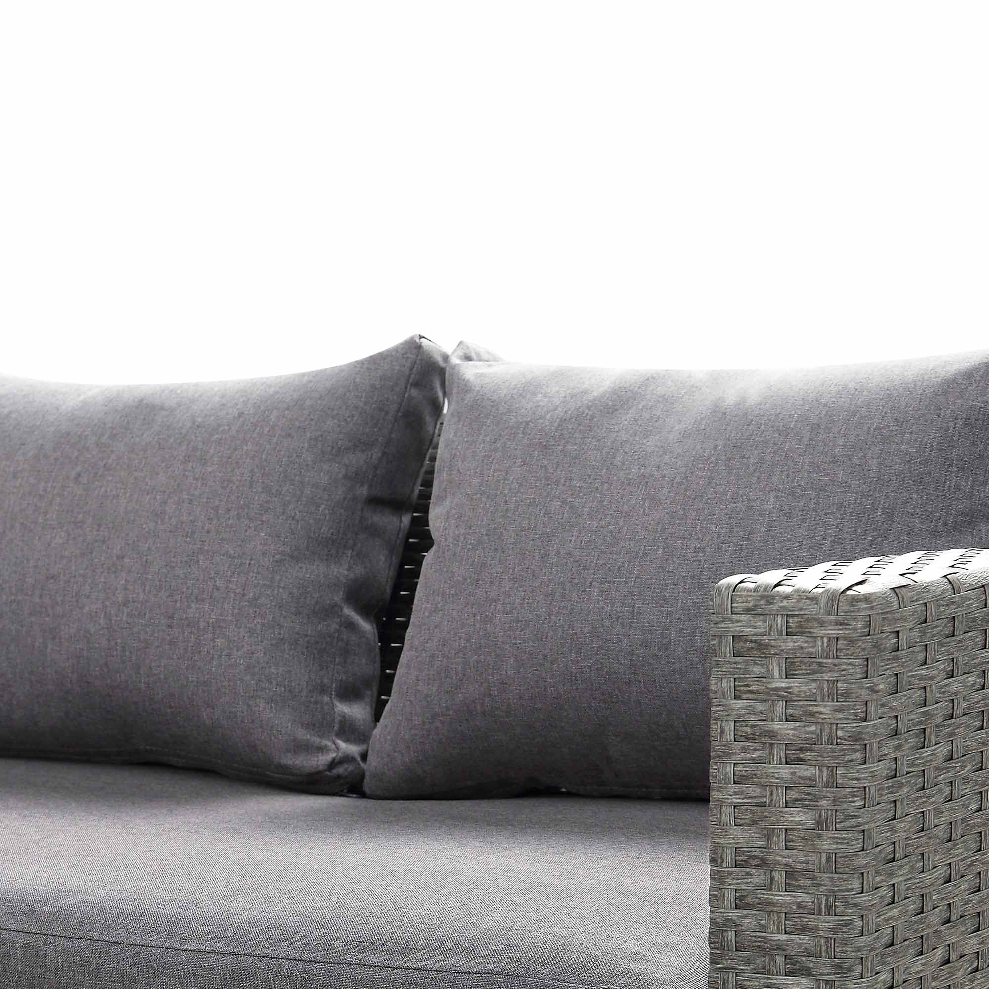 Granchester Rattan Rectangular Corner Dining Sofa Set with Rising Table, Grey - Image 13