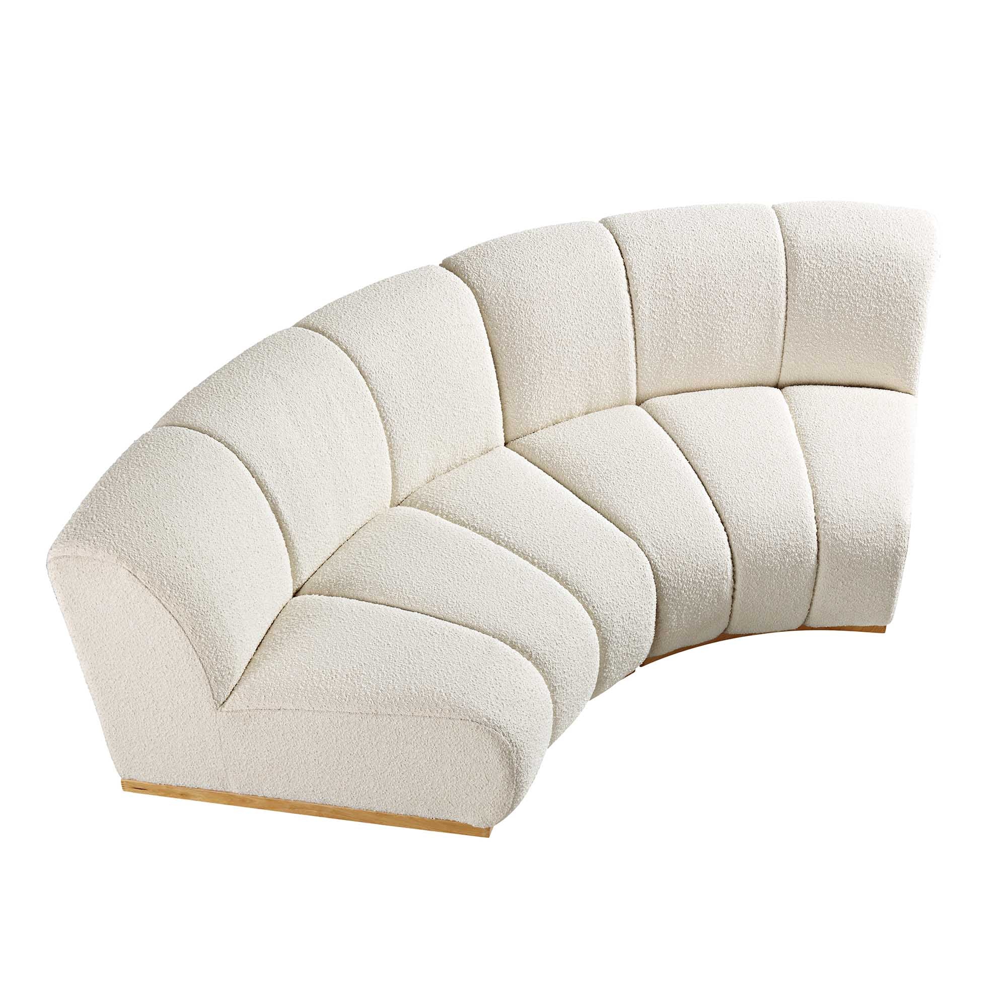 Granvia Ecru Boucle Modular Sofa, 2-Seater Curved Sofa - Image 4