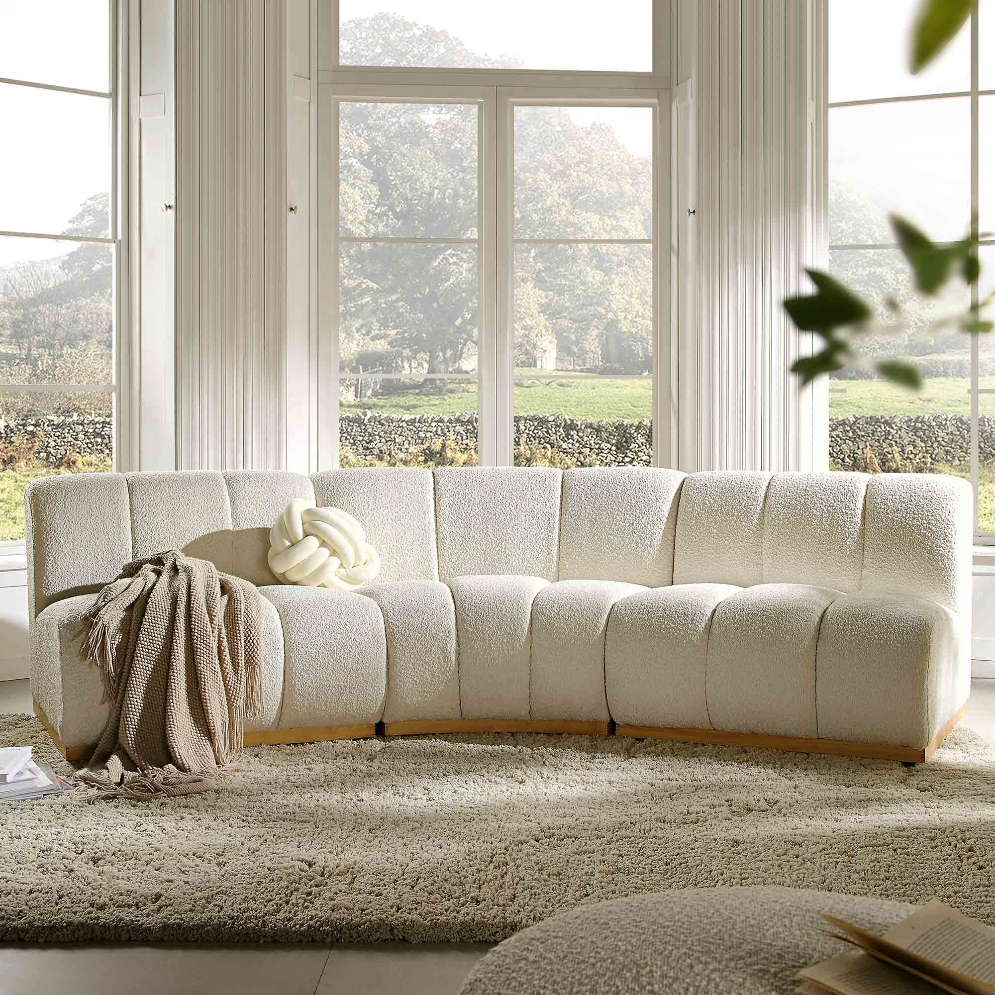 Granvia Ecru Boucle Modular Sofa, 3-Seater Corner Sofa - Image 2