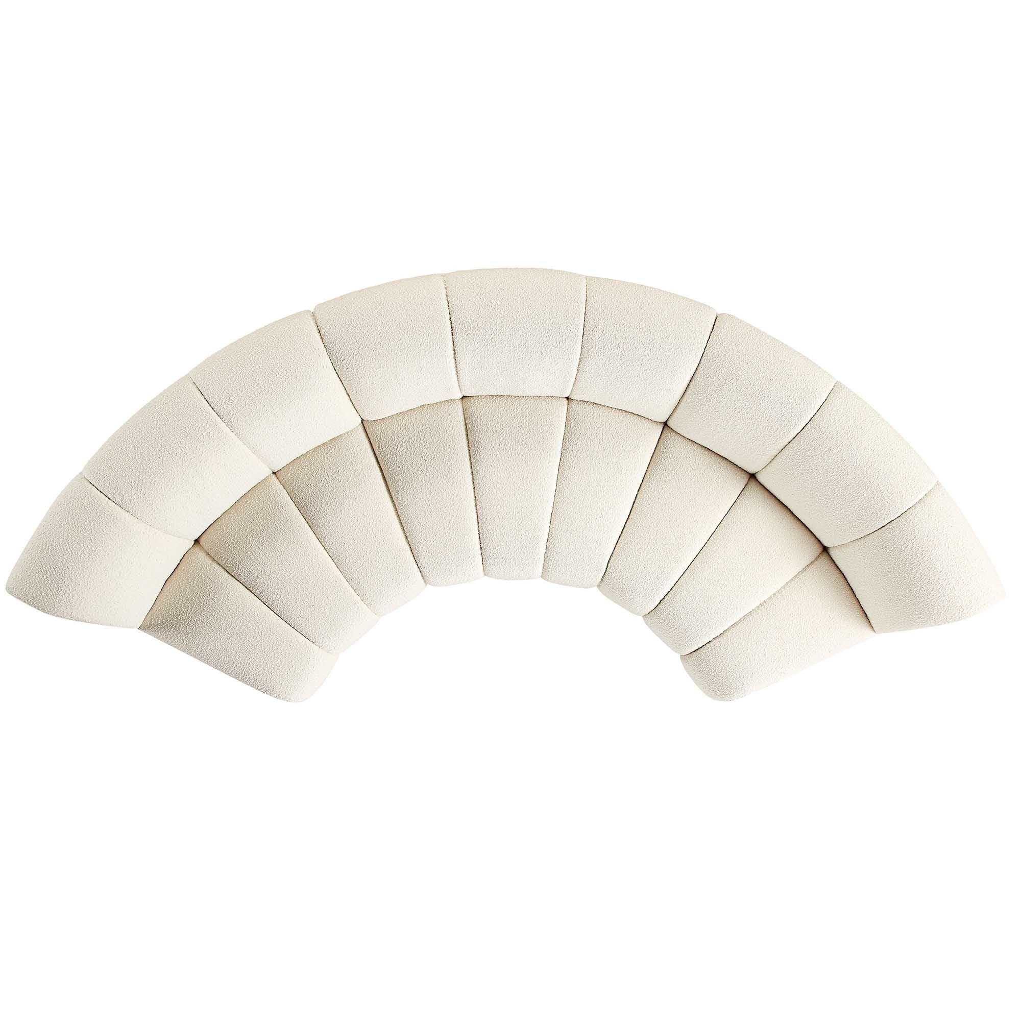 Granvia Ecru Boucle Modular Sofa, 3-Seater Curved Sofa - Image 4