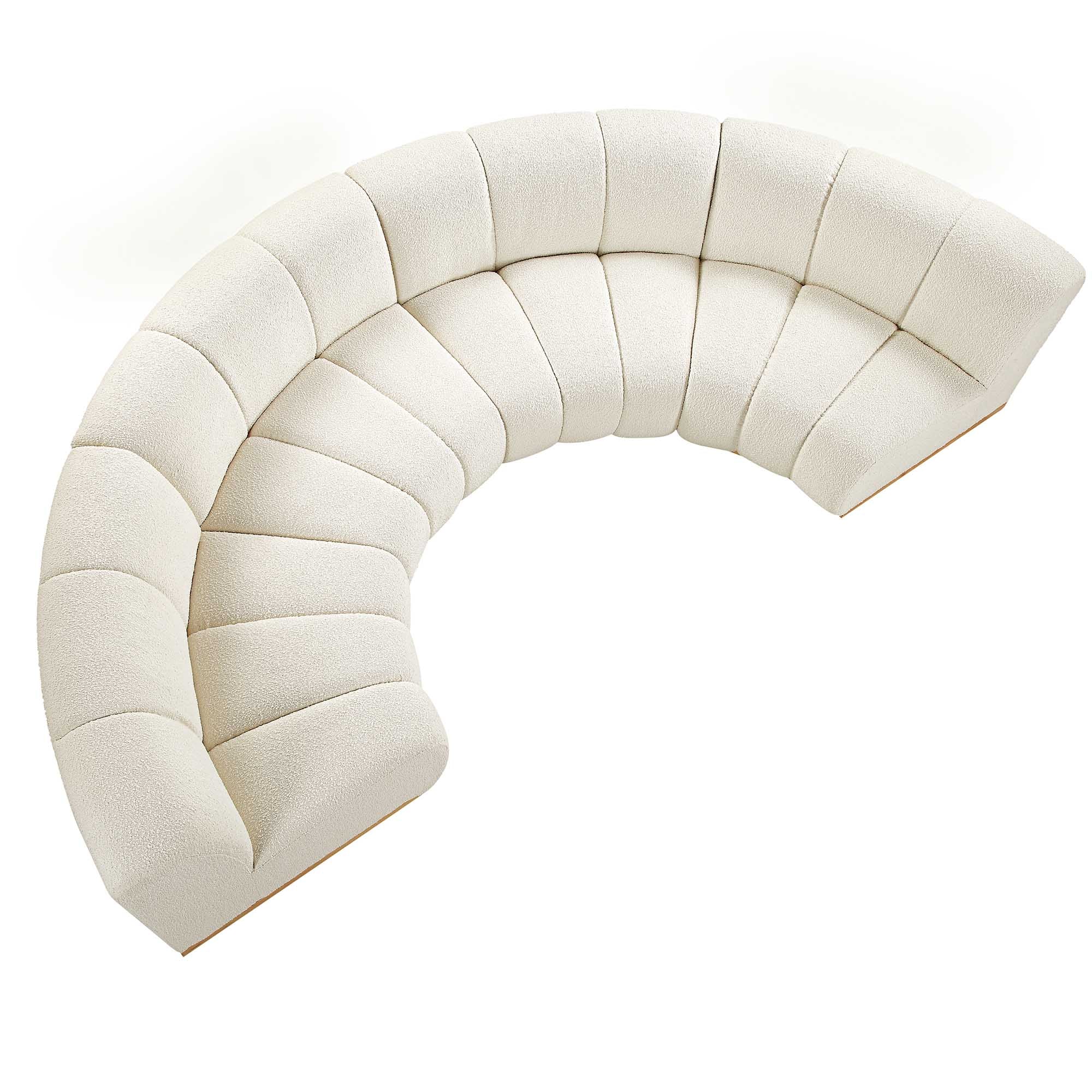 Granvia Ecru Boucle Modular Sofa, 4-Seater Half Circle Sofa - Image 3