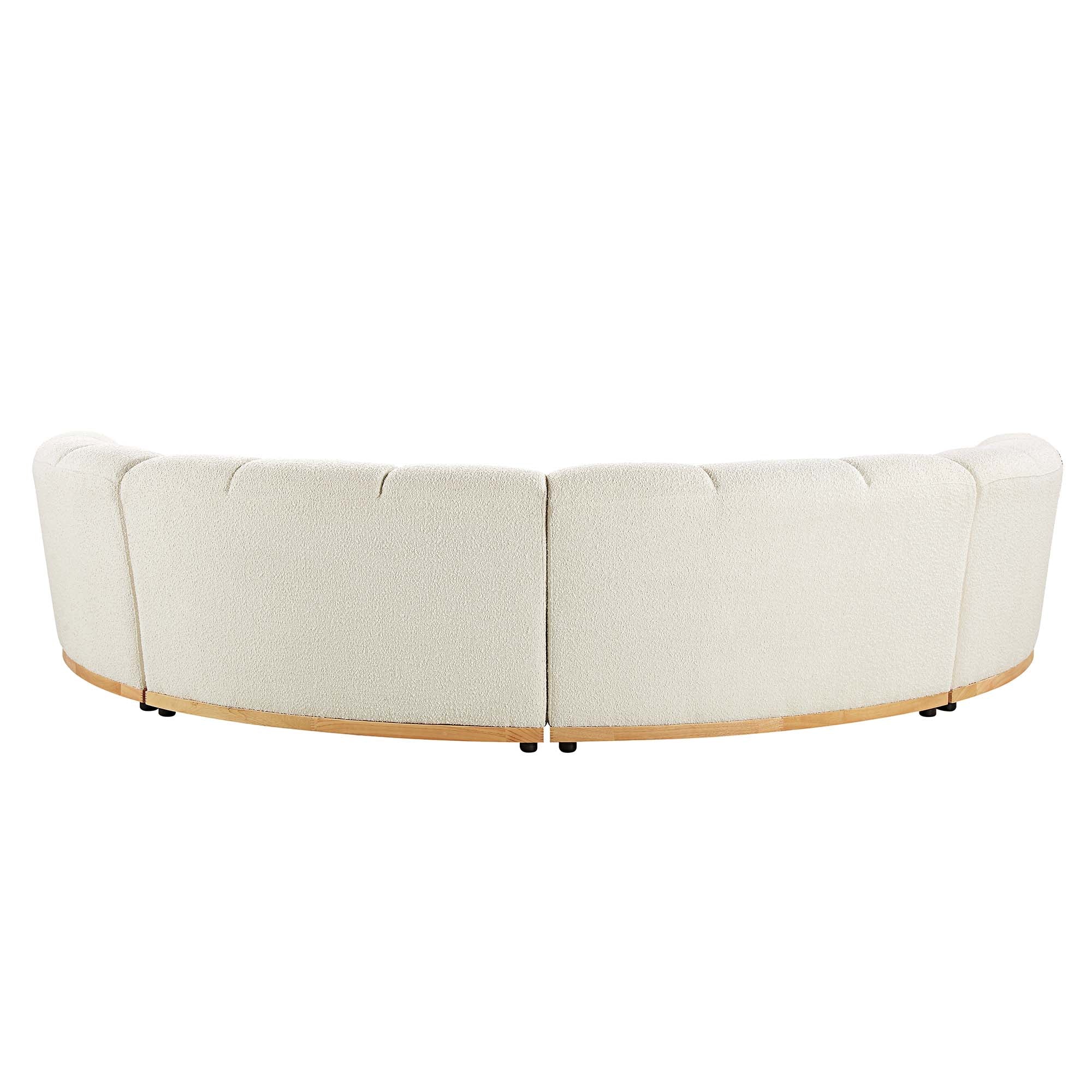 Granvia Ecru Boucle Modular Sofa, 4-Seater Half Circle Sofa - Image 8